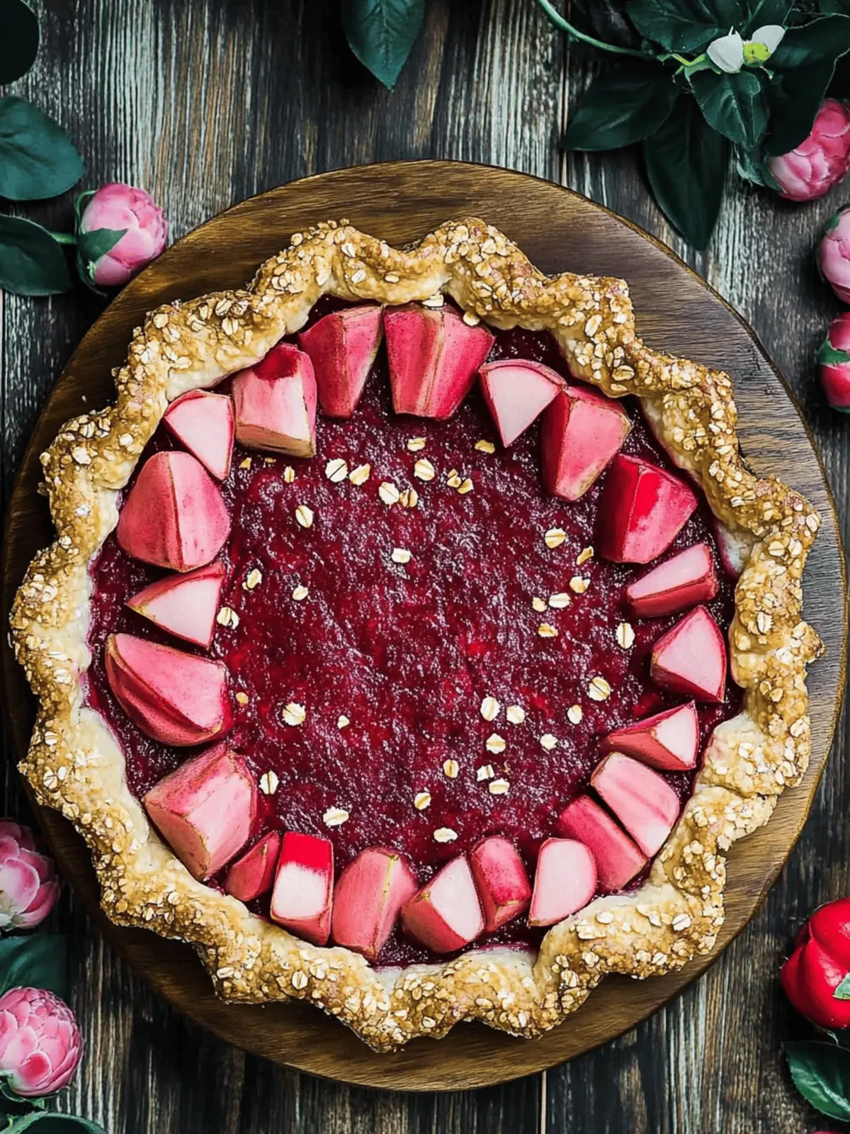 Rhubarb Tart with Oat Crust