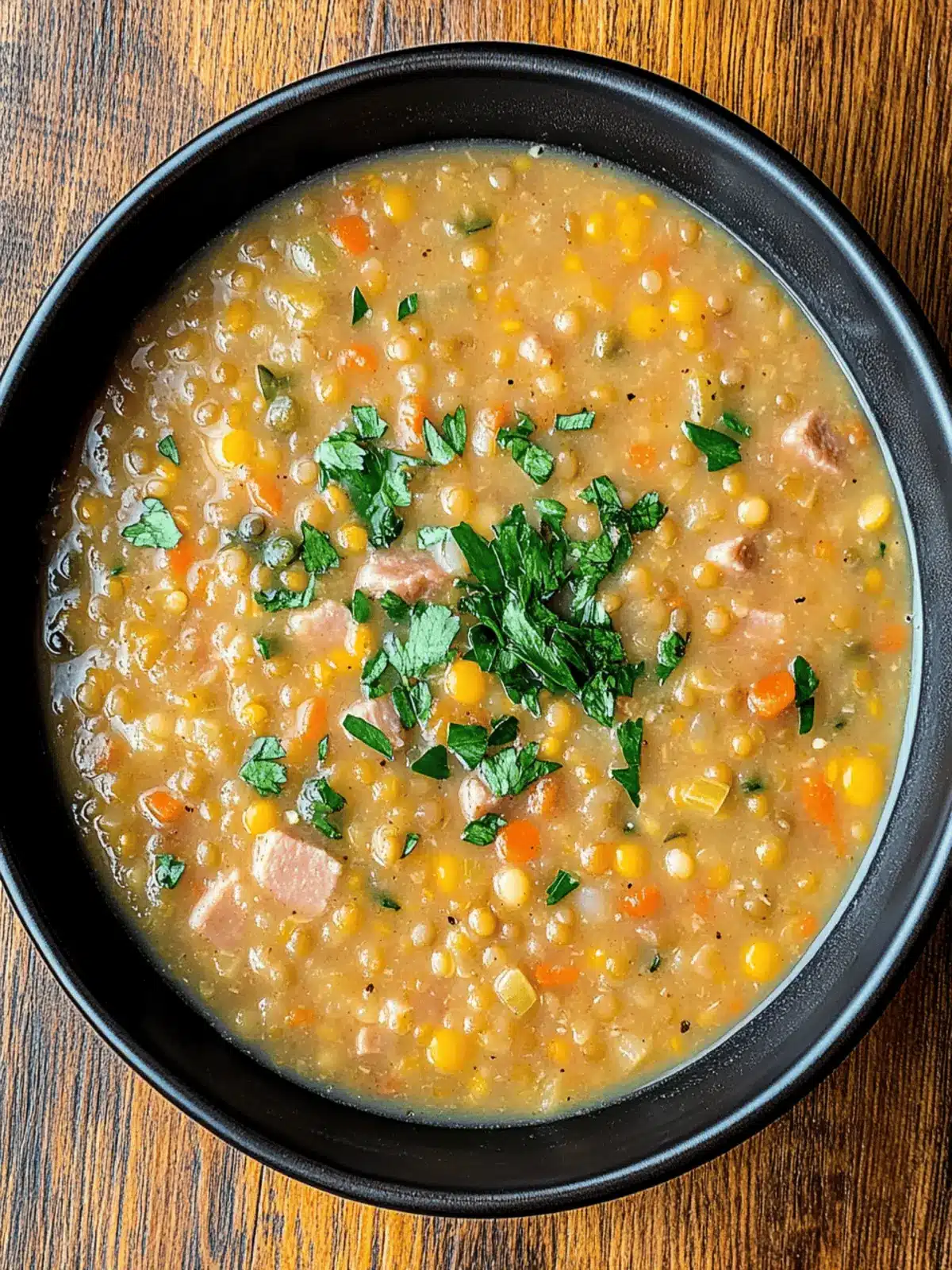 Quick Ham Hock and Lentil Soup
