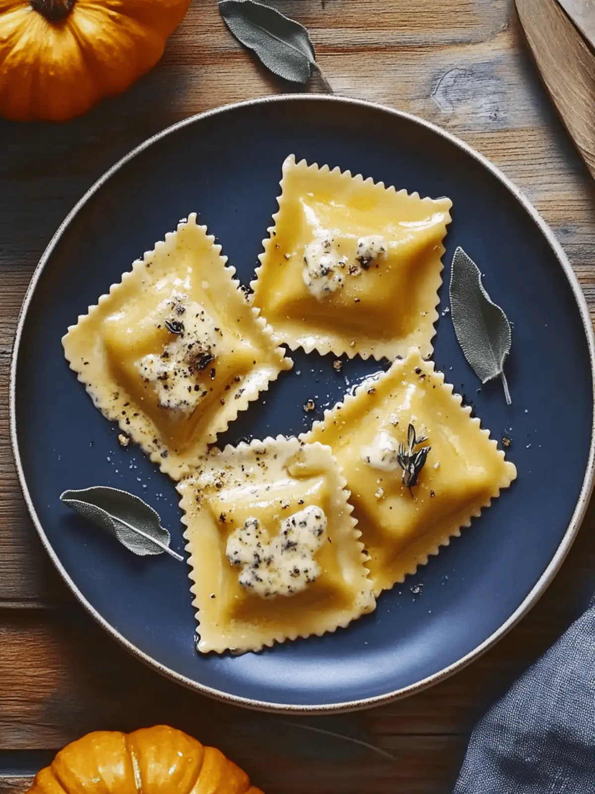 Pumpkin-Gorgonzola Ravioli