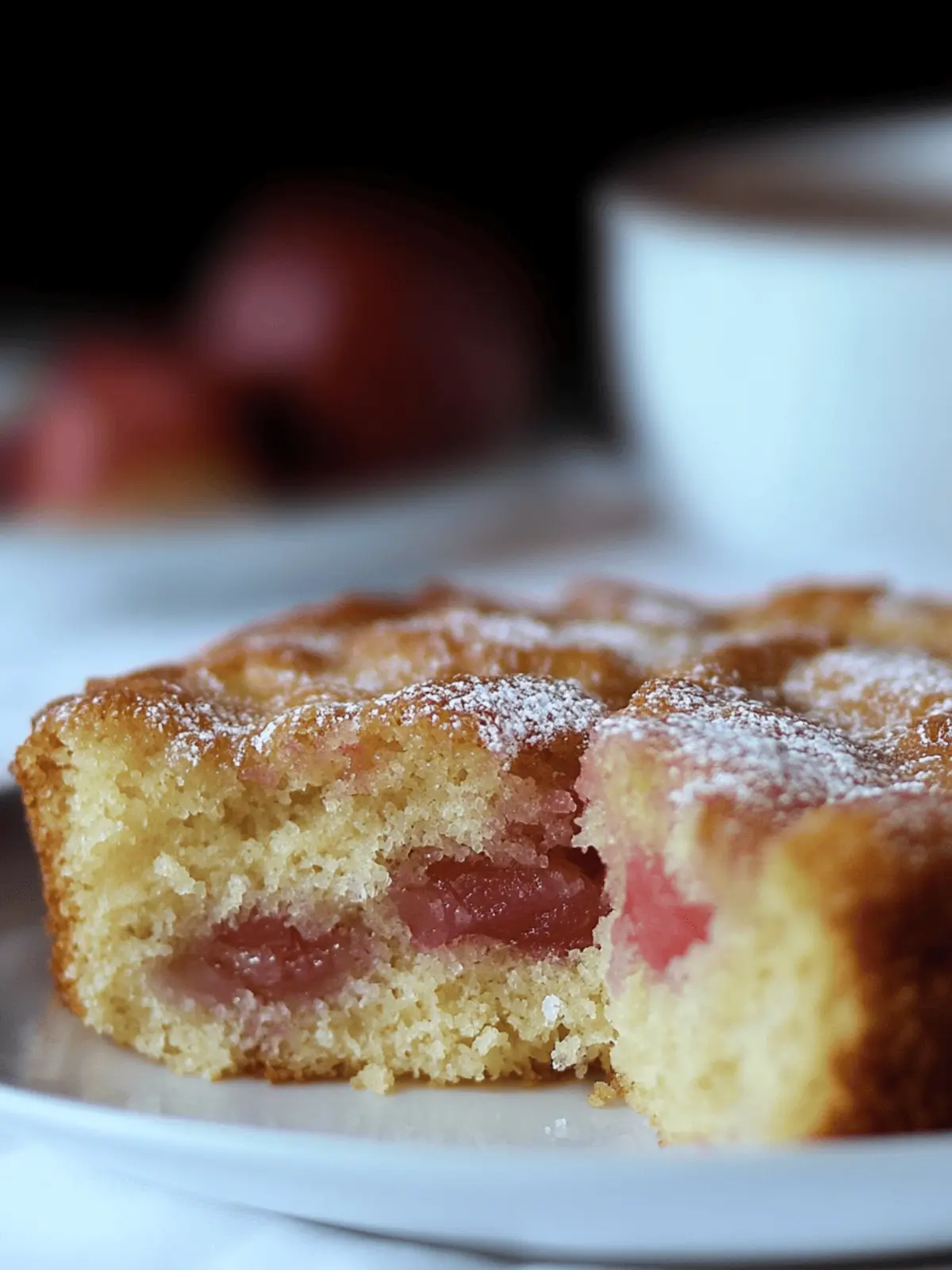Moist Sourdough Rhubarb Cake
