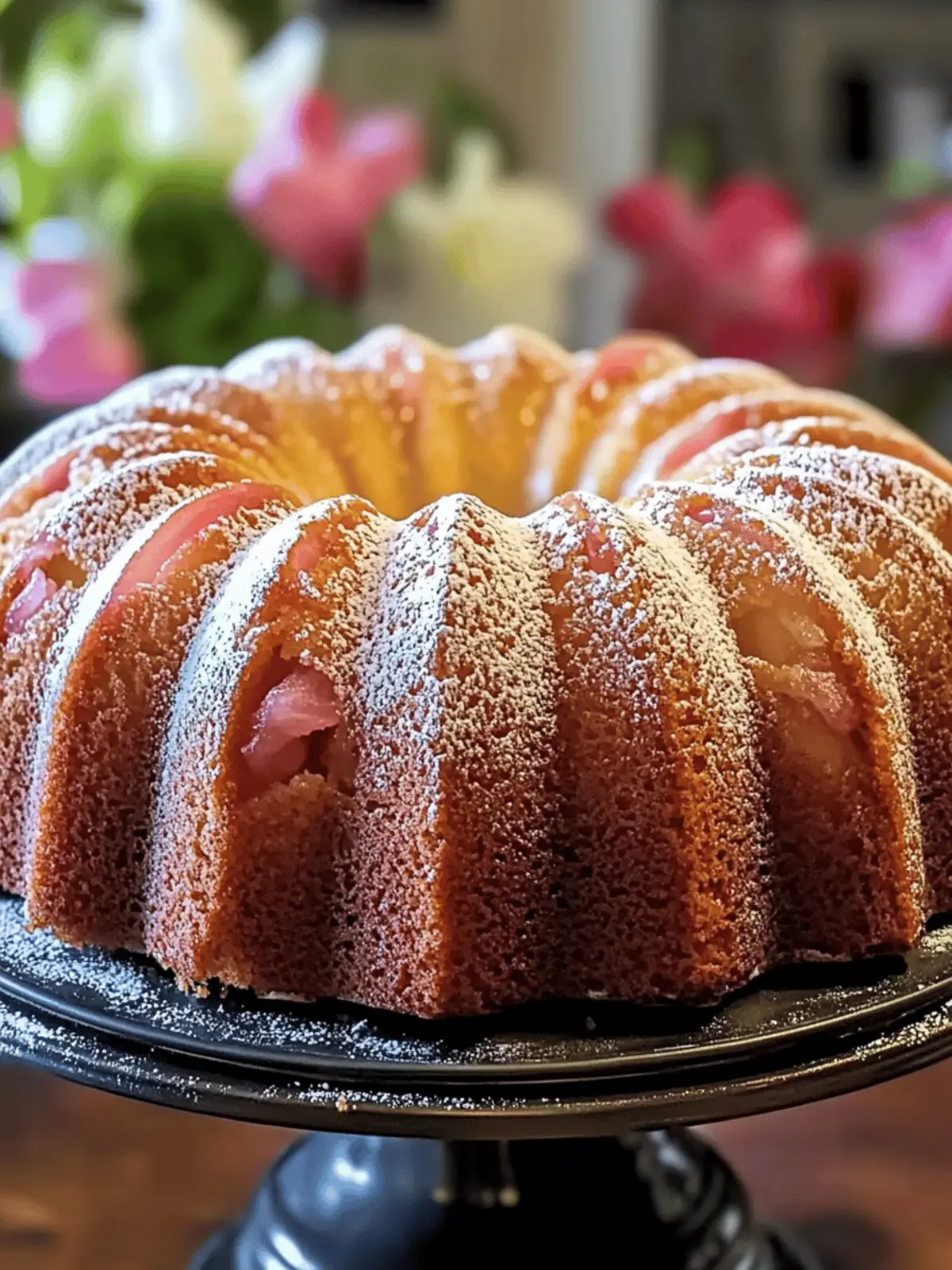 Vanilla Rhubarb Bundt Cake