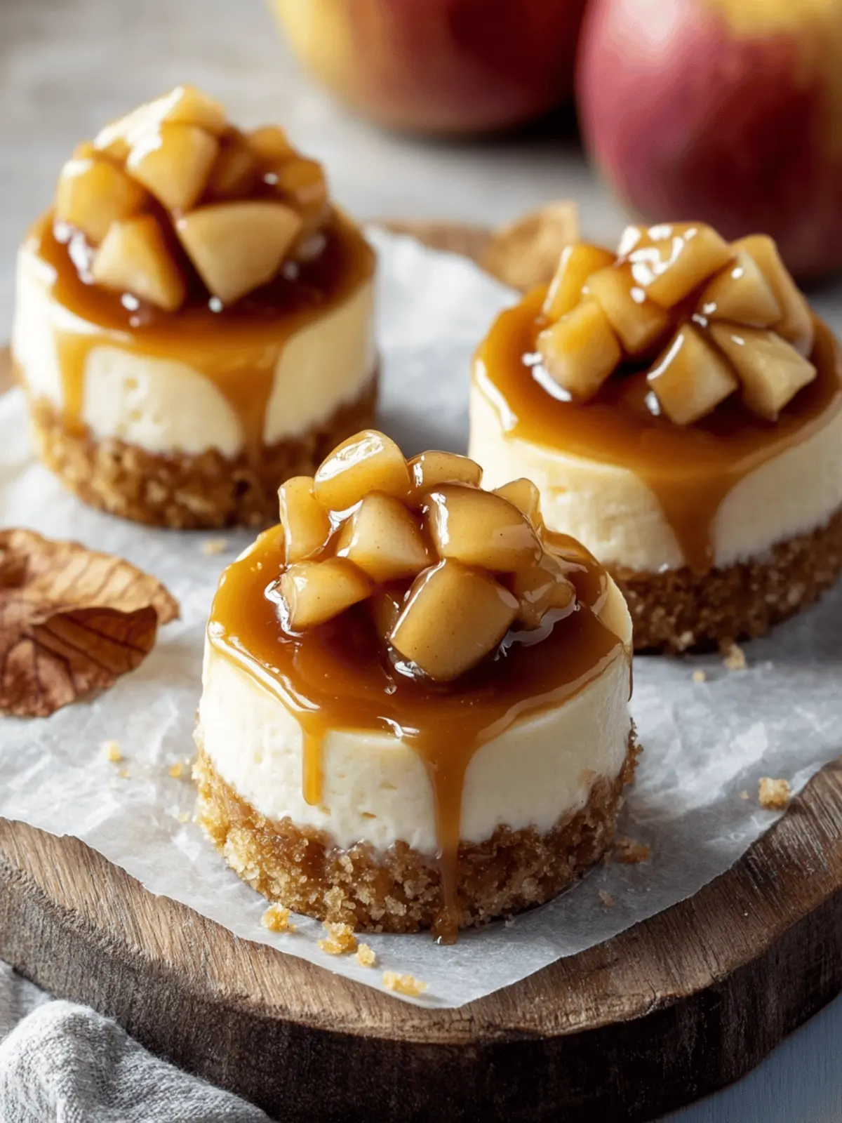 Mini Caramel Apple Cheesecakes
