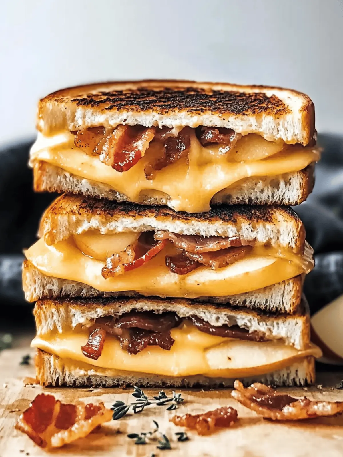 Apple Bacon and Cheddar Grilled Cheese