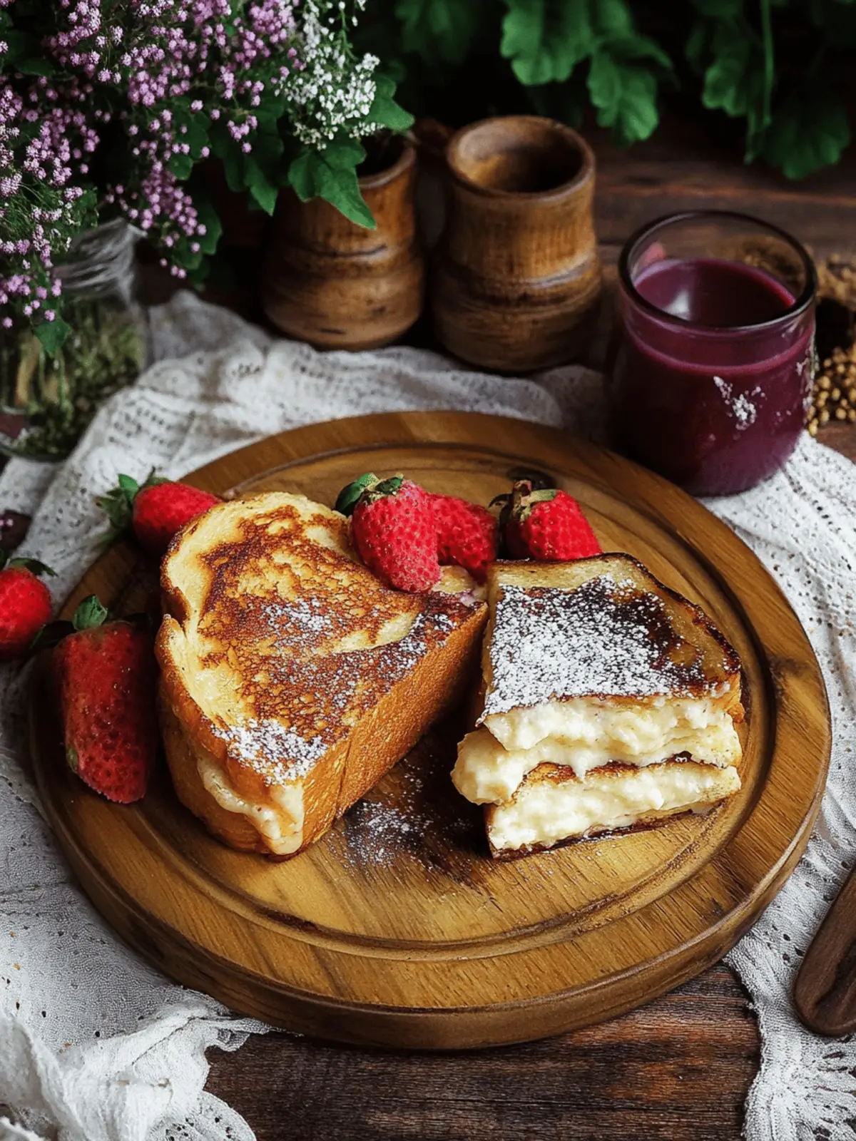 Rhubarb Custard French Toast