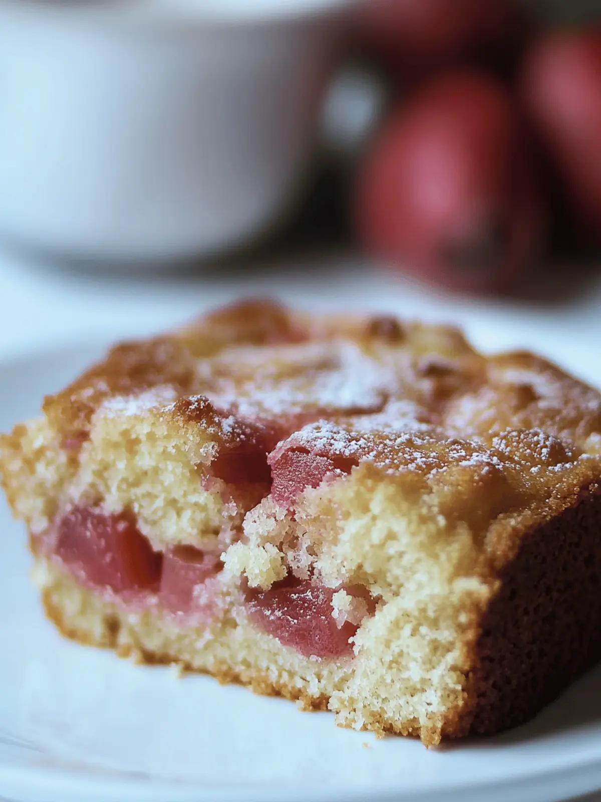 Moist Sourdough Rhubarb Cake