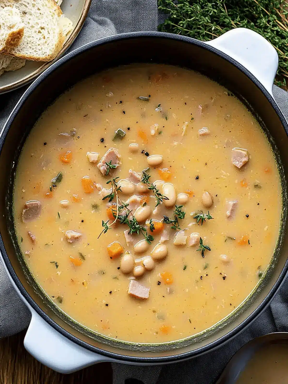 Cheesy Ham and Bean Soup