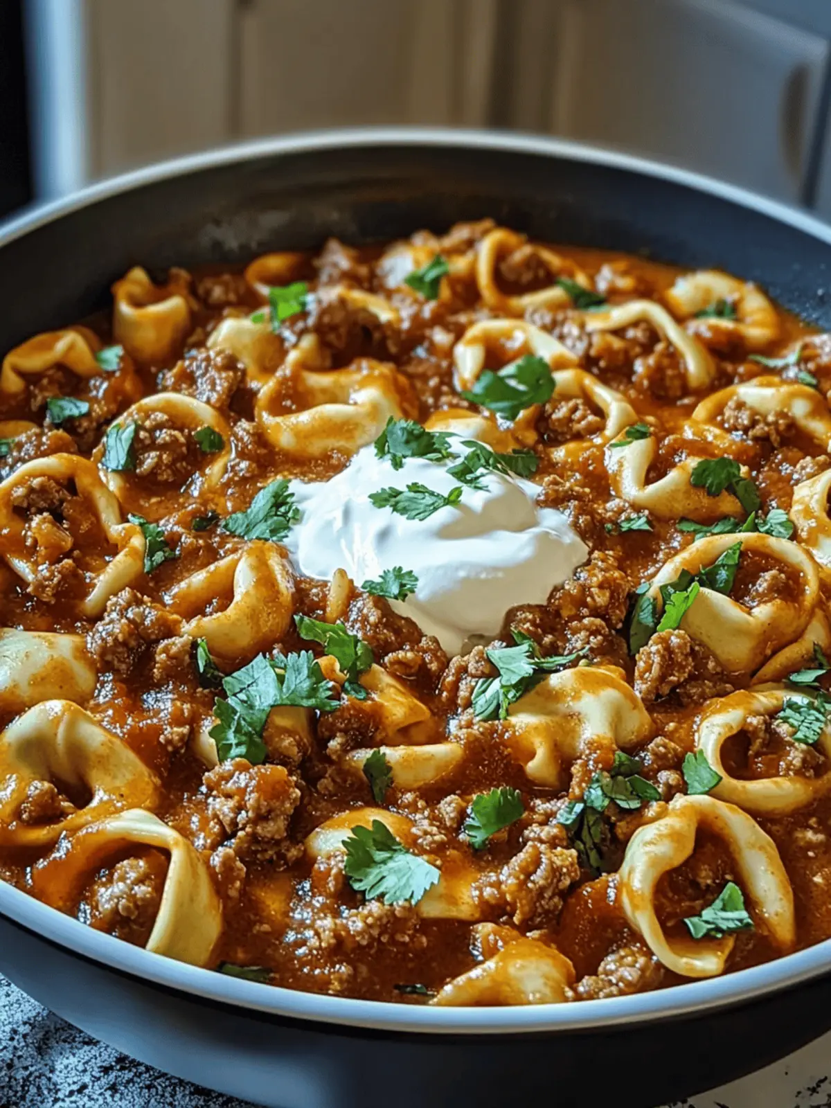 Cheesy Beef Enchilada Tortellini