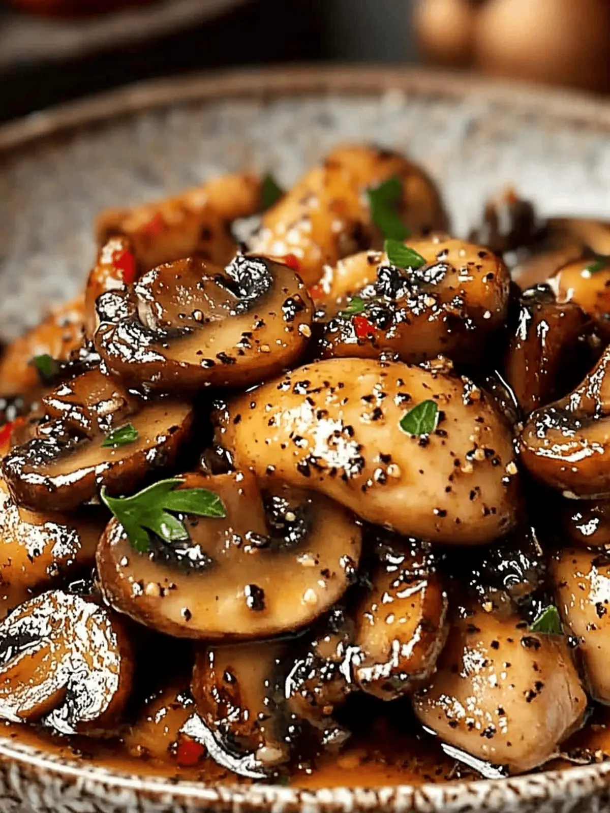 Black Pepper Chicken with Mushrooms