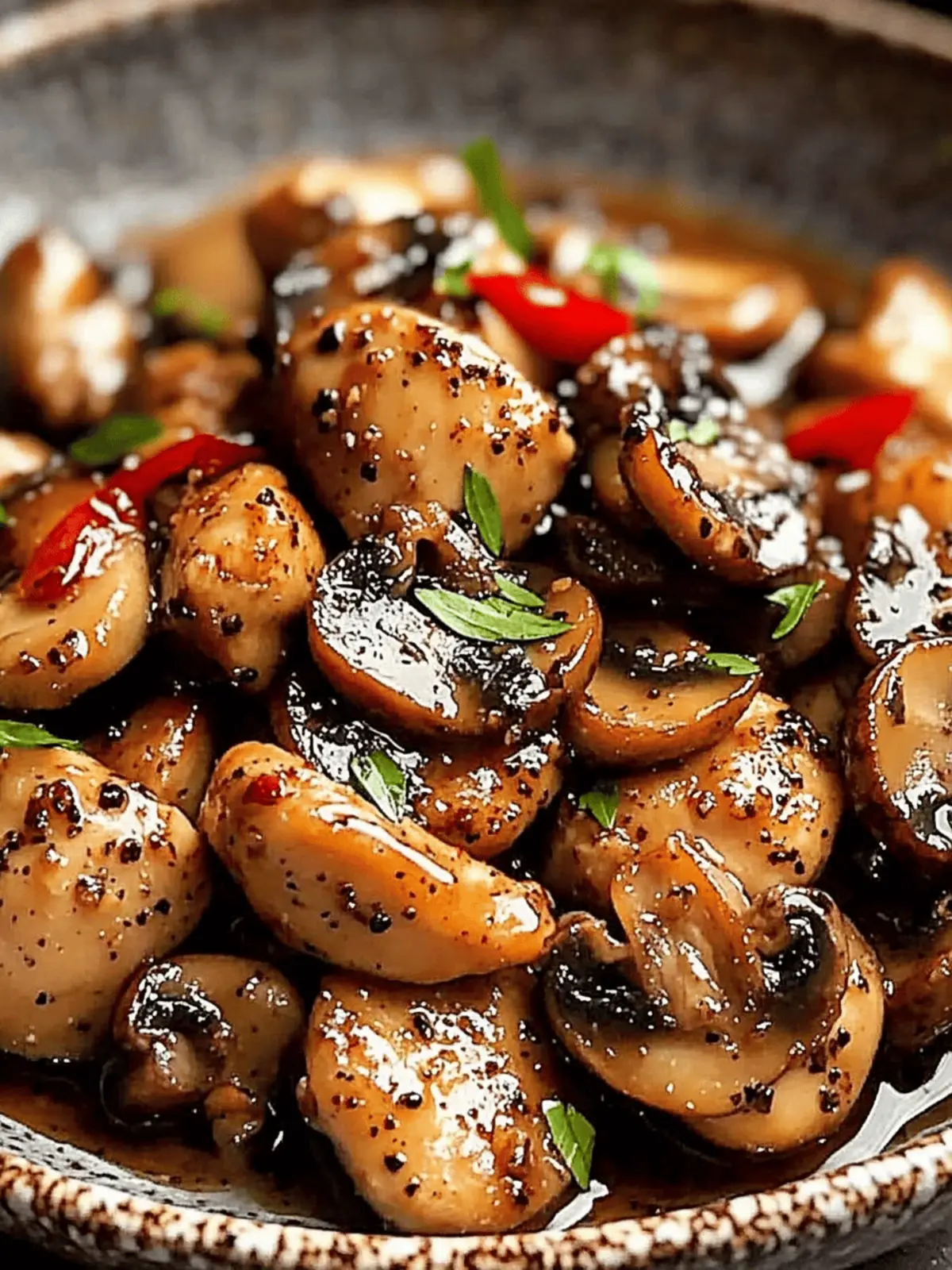 Black Pepper Chicken with Mushrooms