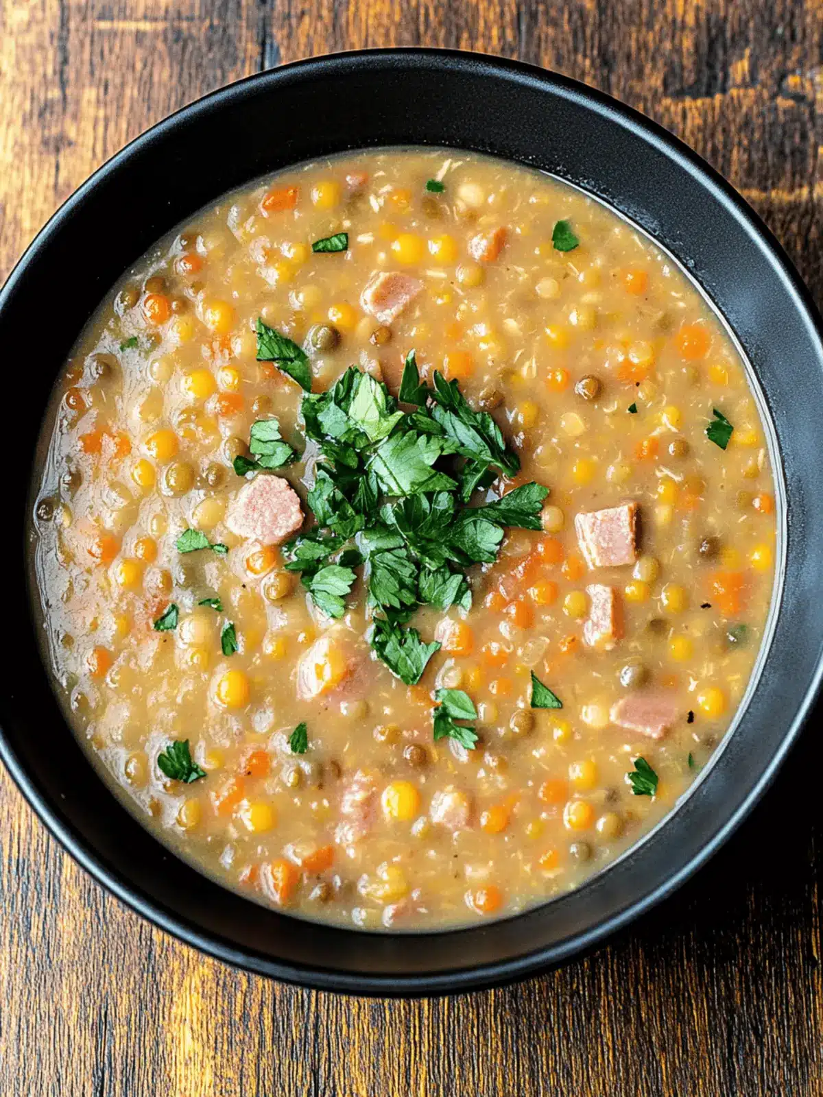 Quick Ham Hock and Lentil Soup