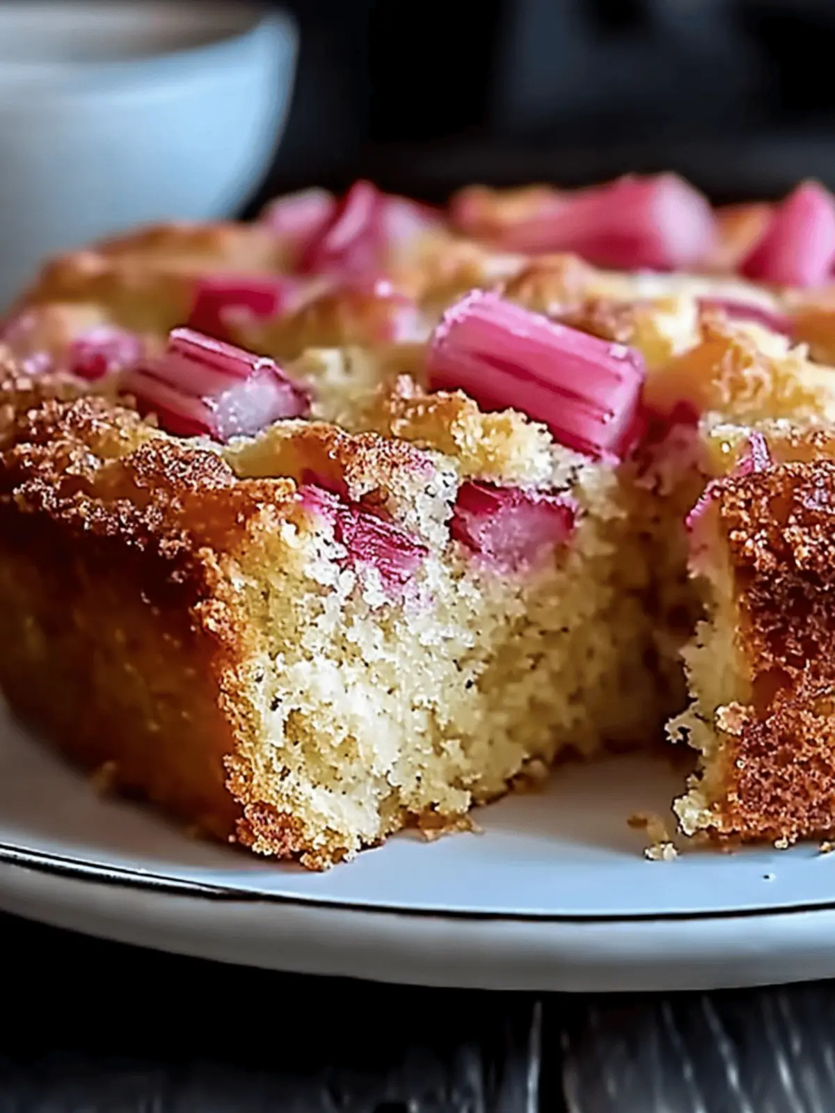 Sour Cream Rhubarb Coffee Cake