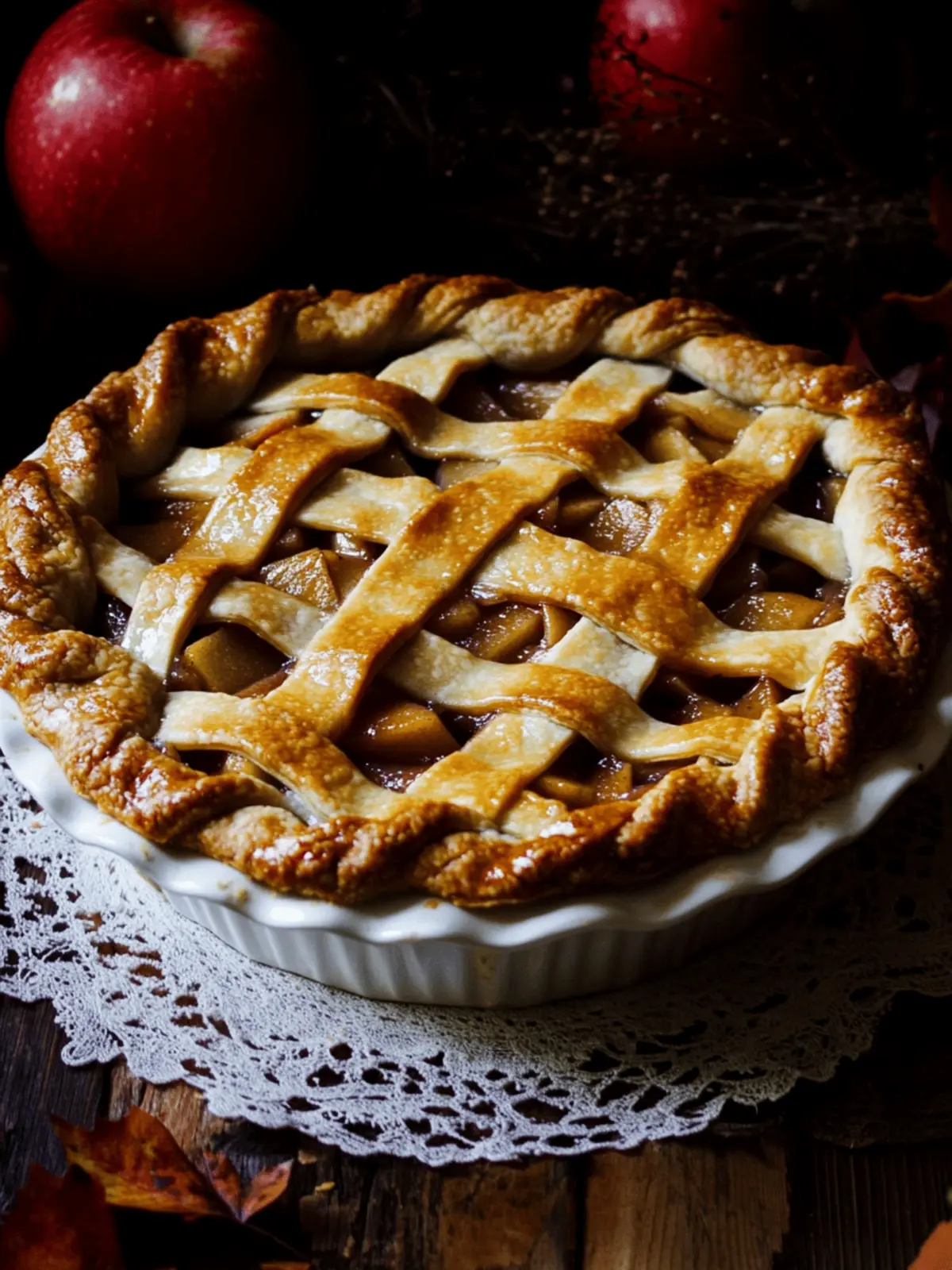 Toffee Apple Pie with Vanilla Custard