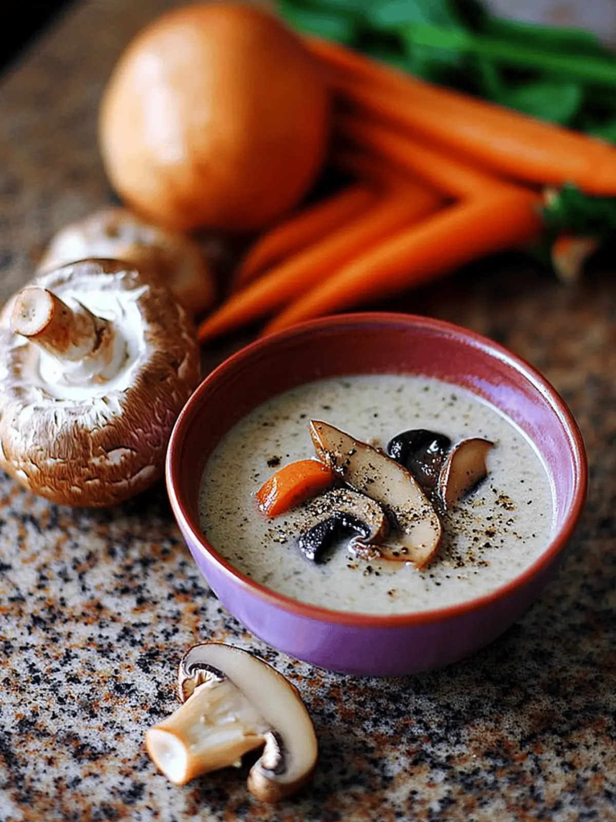 Creamy mushroom soup with Shiitake