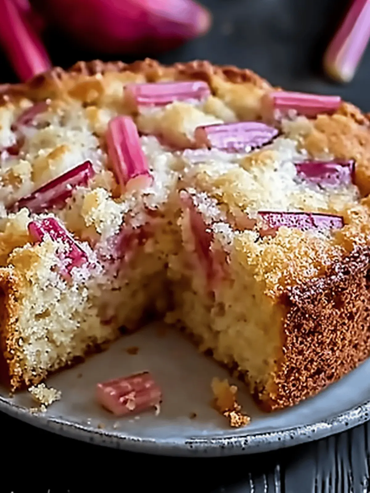 Sour Cream Rhubarb Coffee Cake