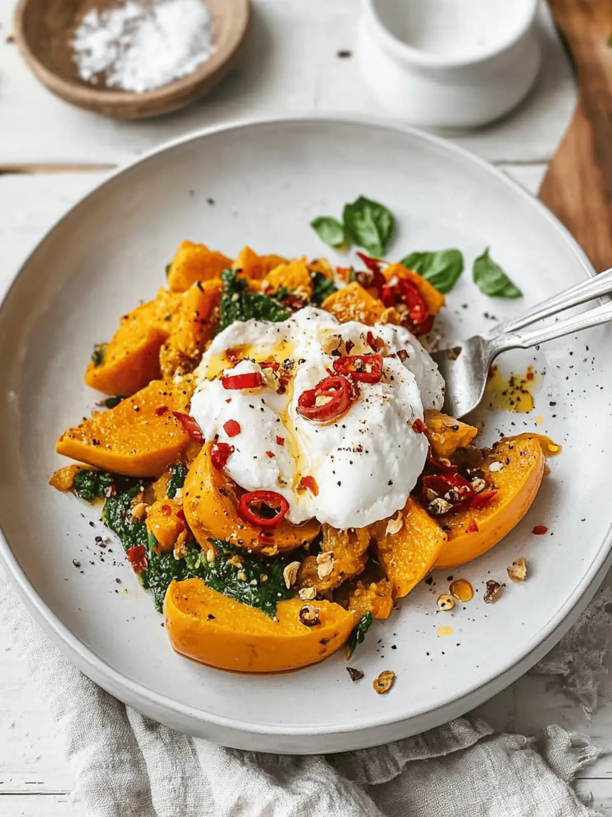 Roast Pumpkin with Burrata