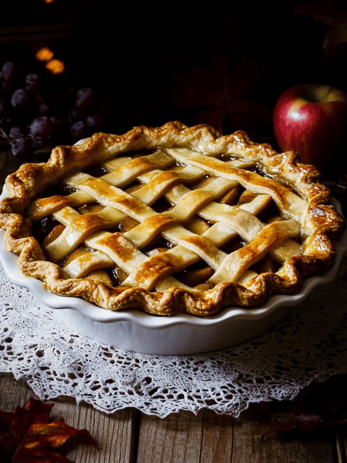 Toffee Apple Pie with Vanilla Custard