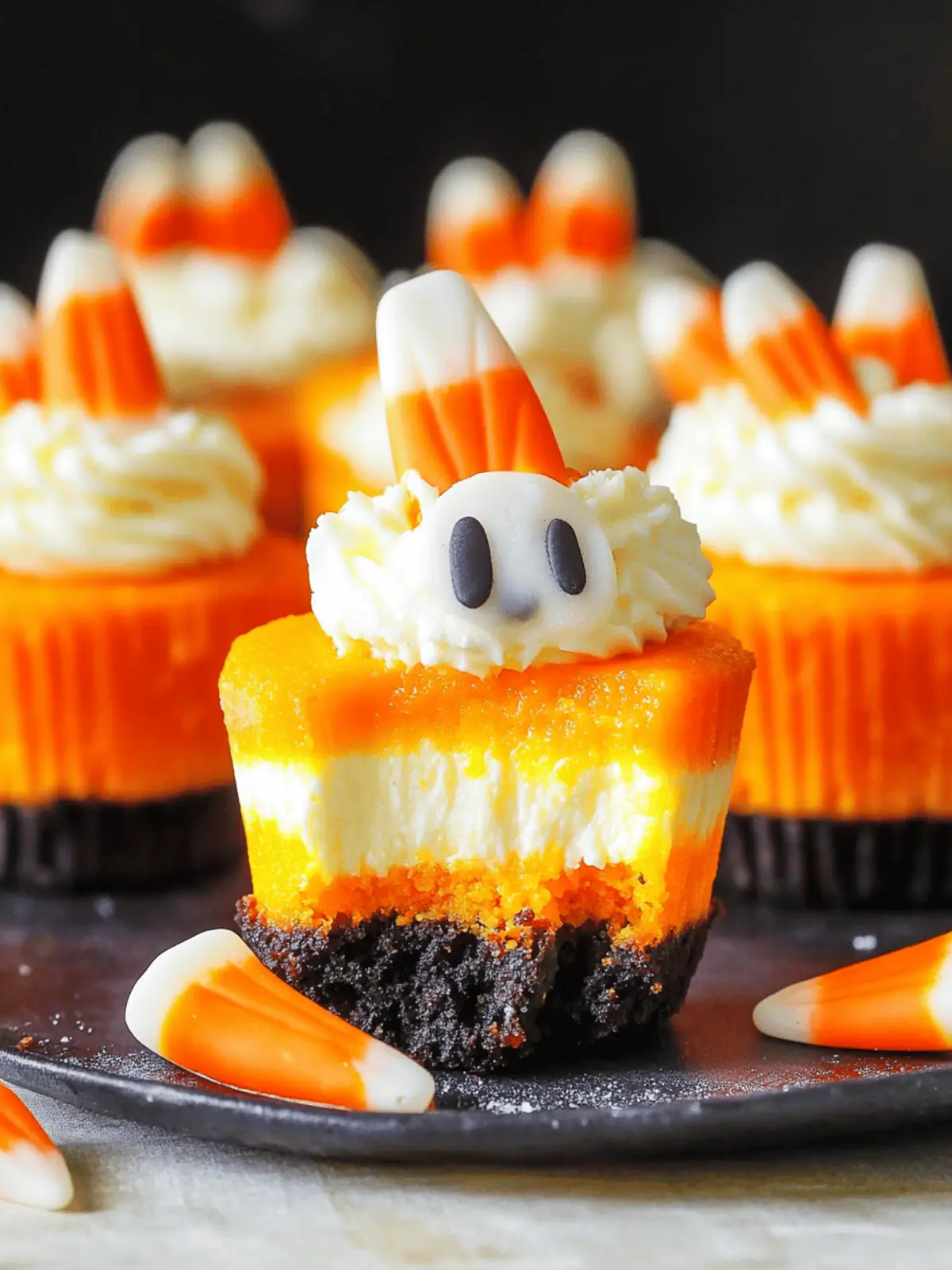 Mini Candy Corn Cheesecakes