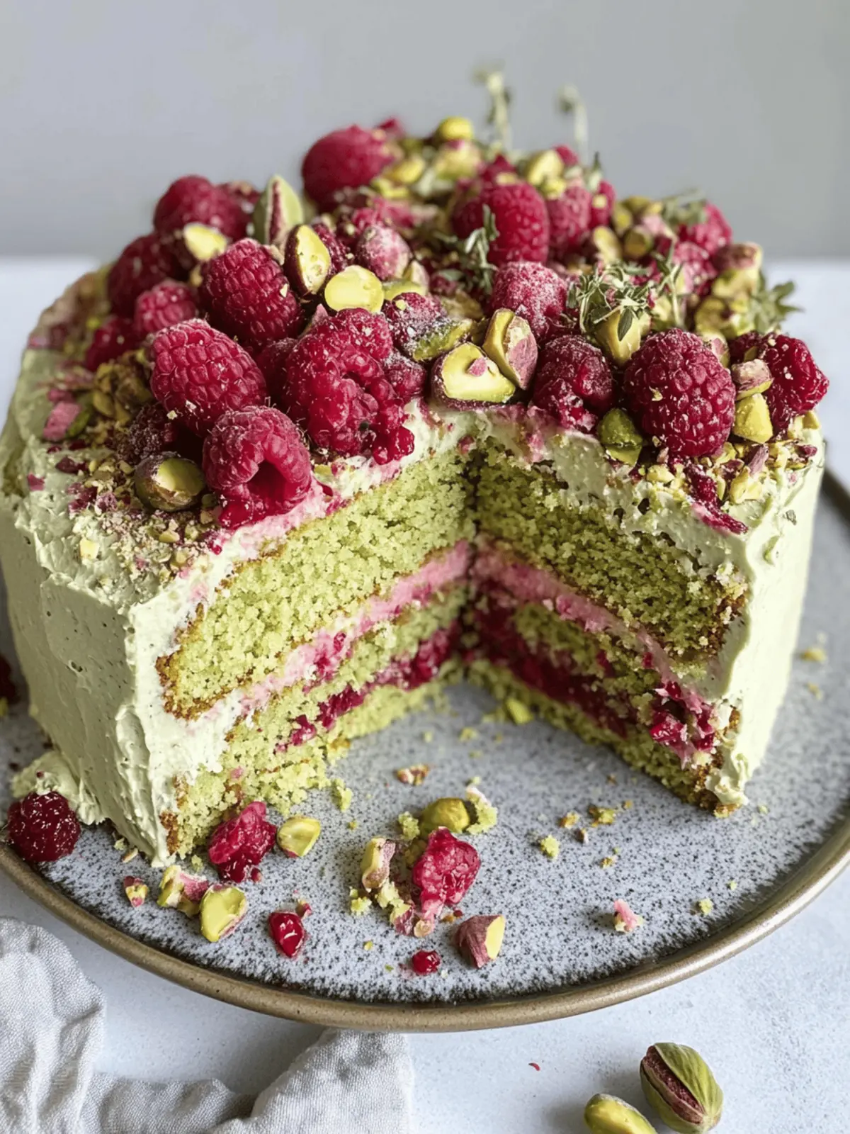 Pistachio Raspberry Cake