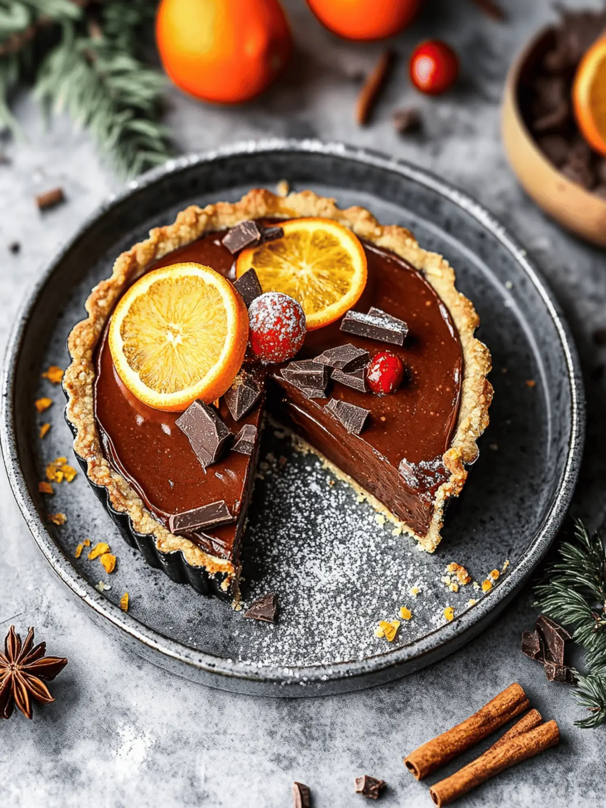 Gluten-Free Vegan Chocolate Orange Tart