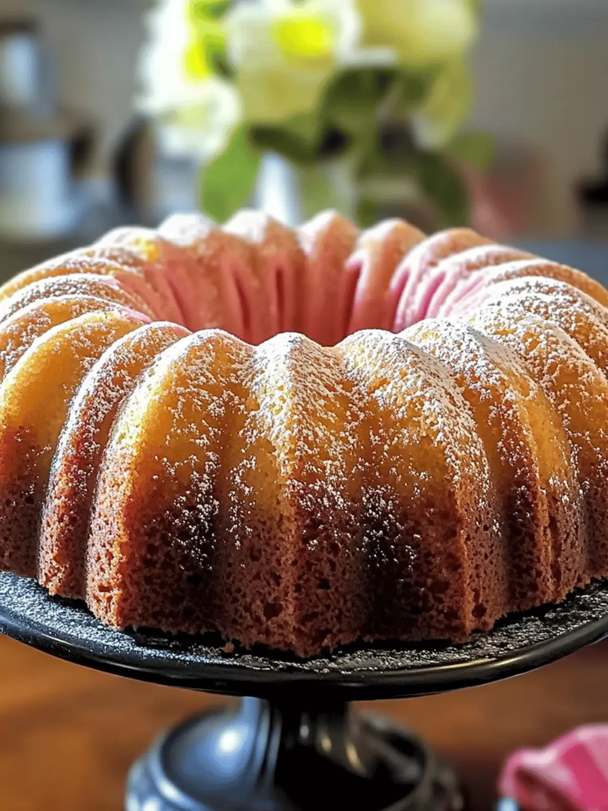 Vanilla Rhubarb Bundt Cake
