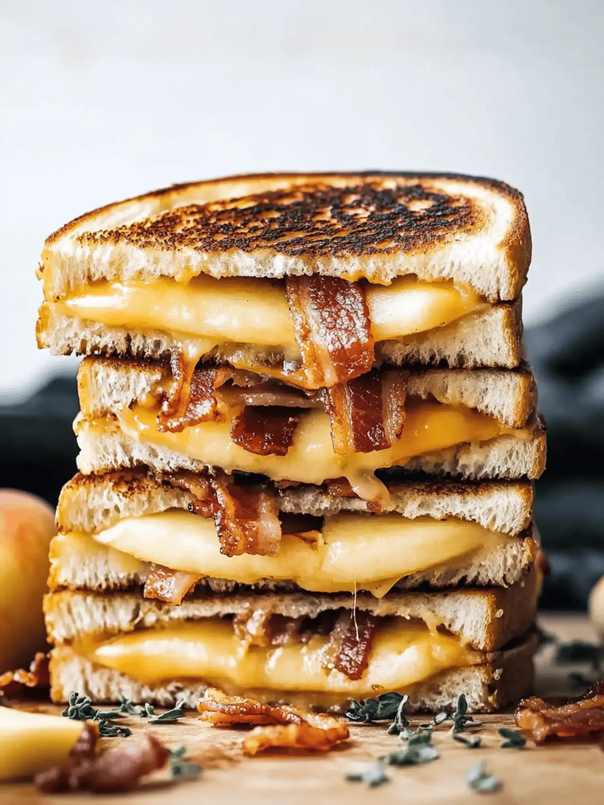 Apple Bacon and Cheddar Grilled Cheese