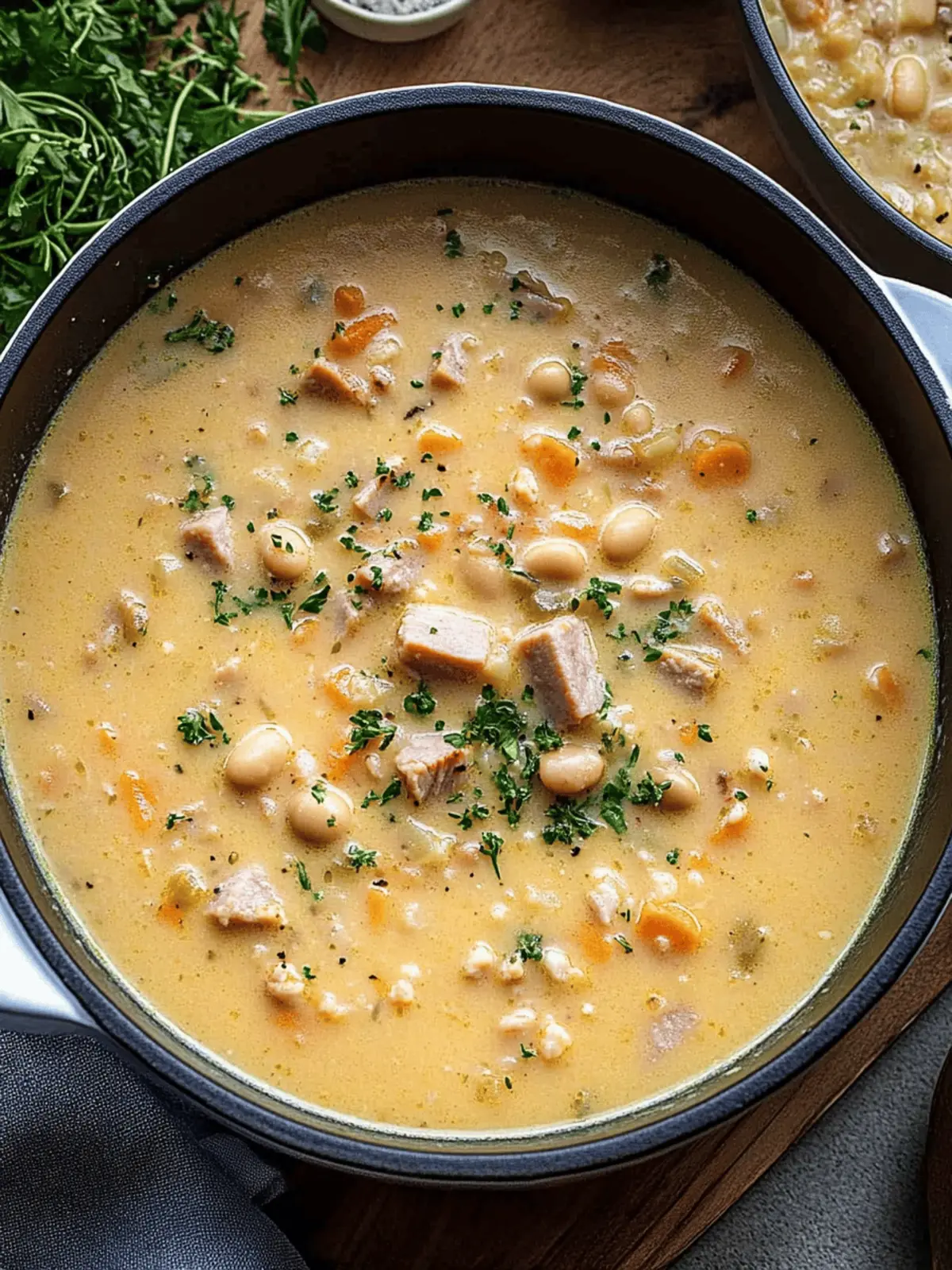 Cheesy Ham and Bean Soup