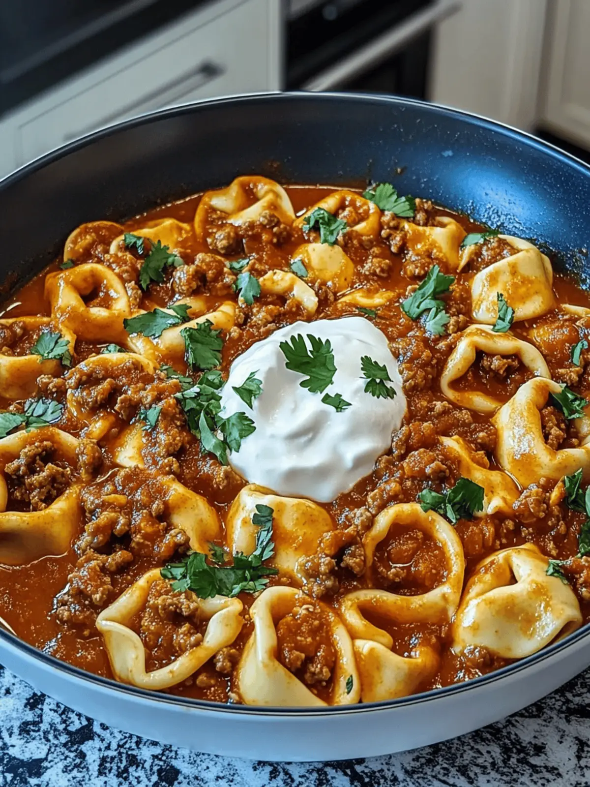 Cheesy Beef Enchilada Tortellini