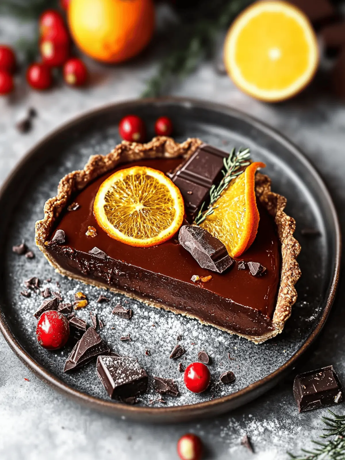 Gluten-Free Vegan Chocolate Orange Tart