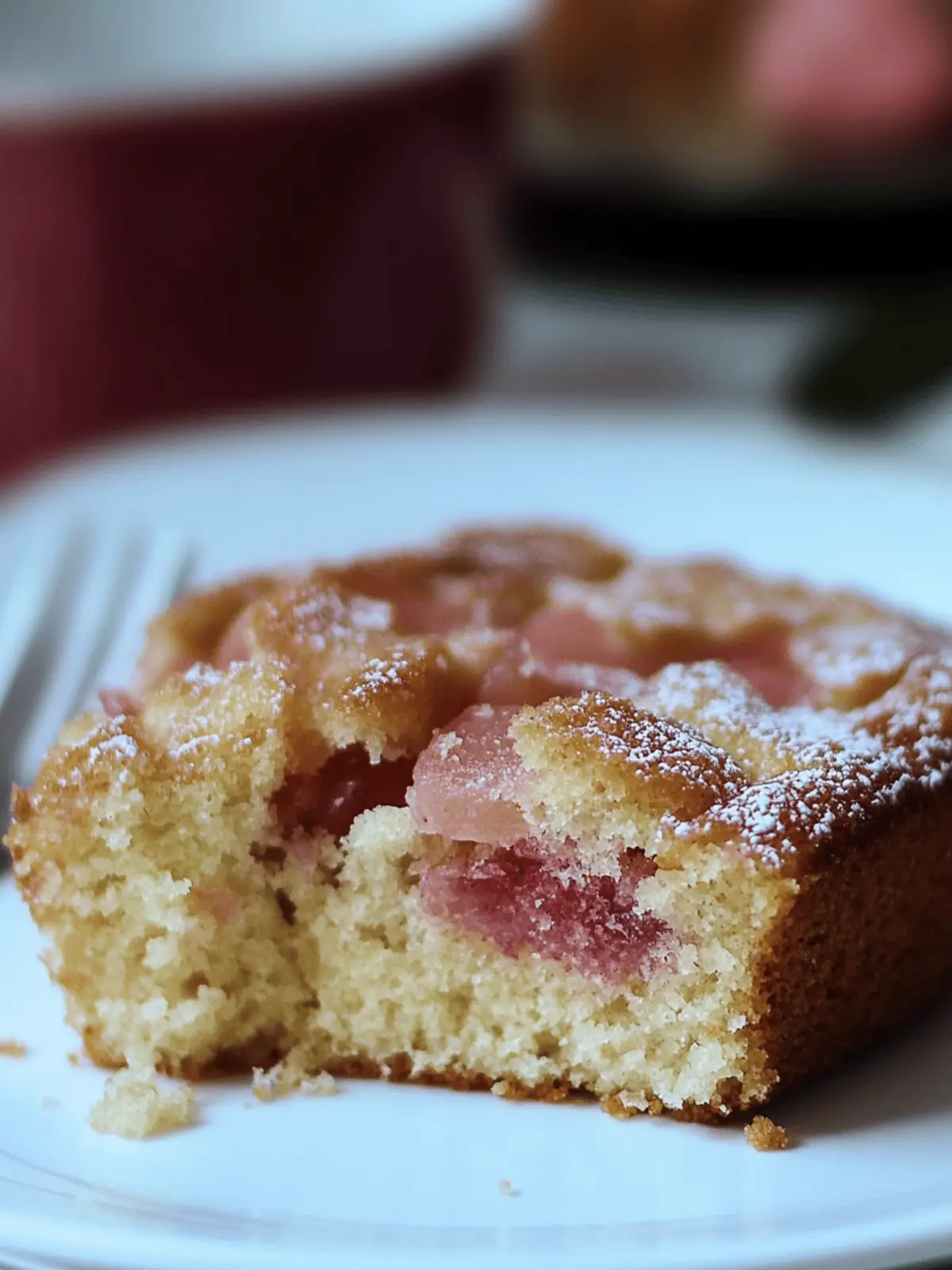 Moist Sourdough Rhubarb Cake