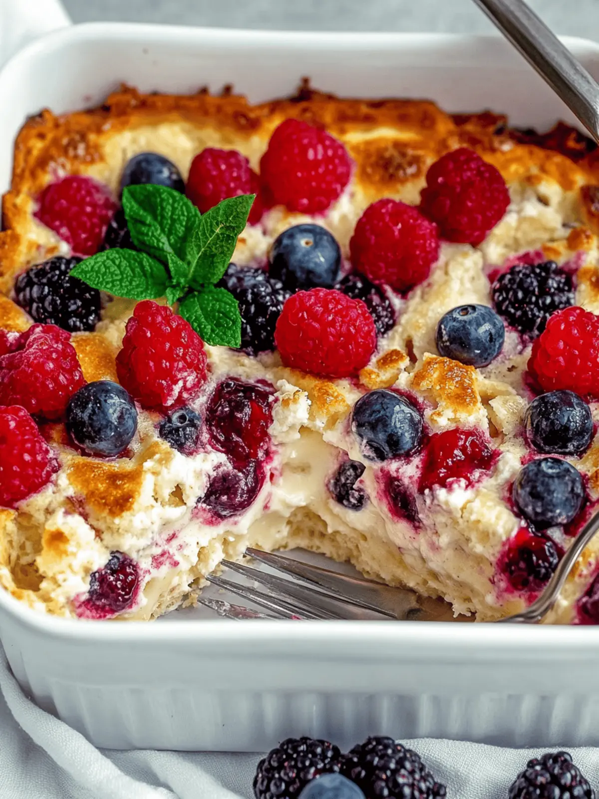 High Protein Triple Berry Bake