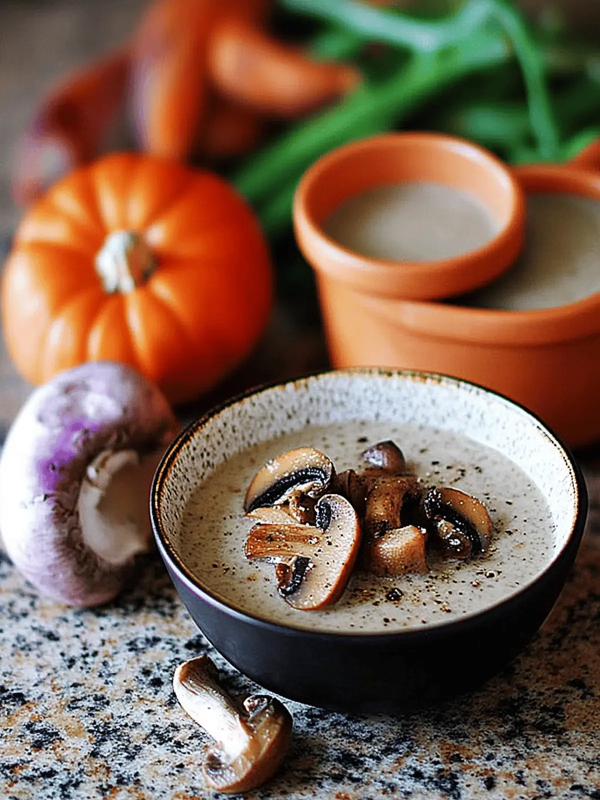 Creamy mushroom soup with Shiitake