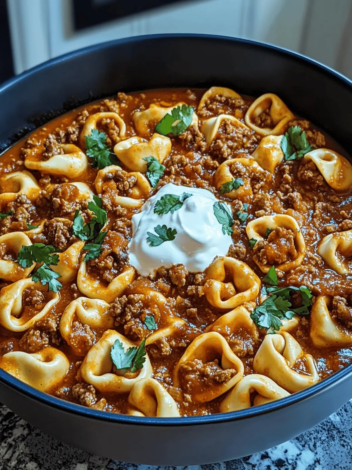 Cheesy Beef Enchilada Tortellini