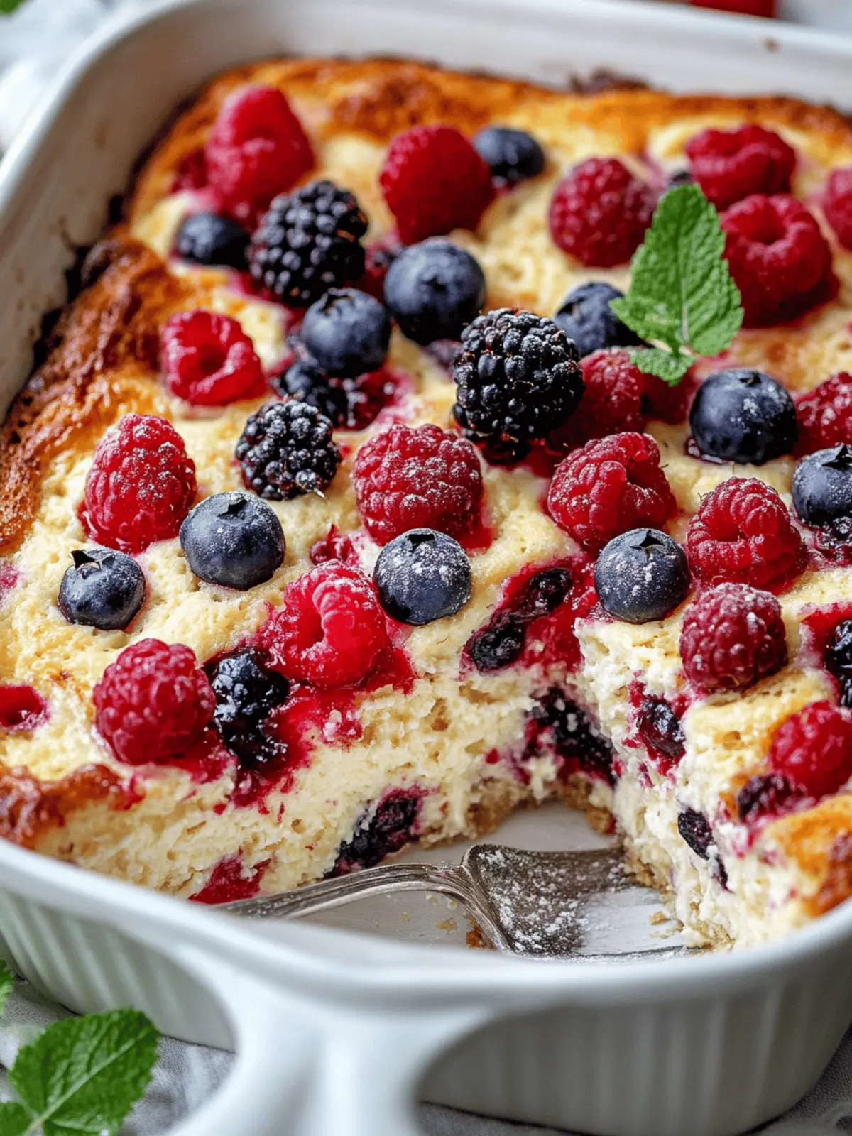 High Protein Triple Berry Bake