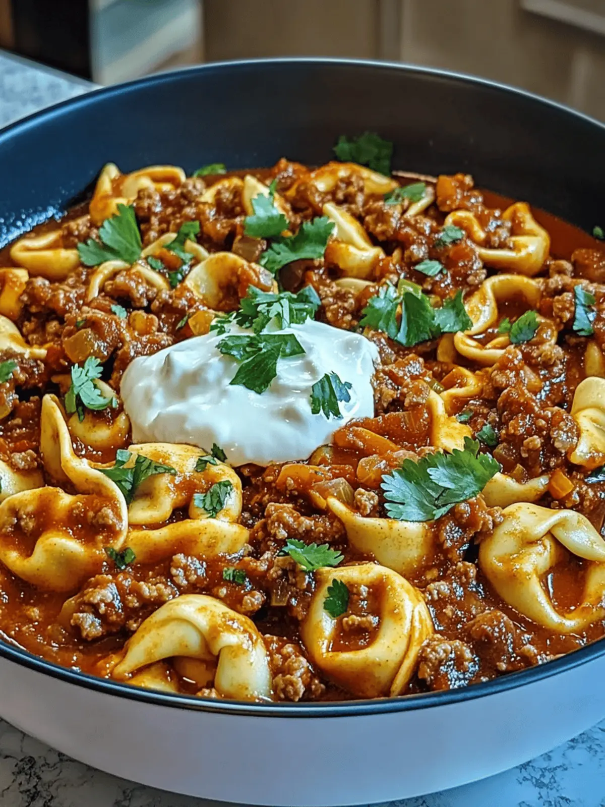 Cheesy Beef Enchilada Tortellini