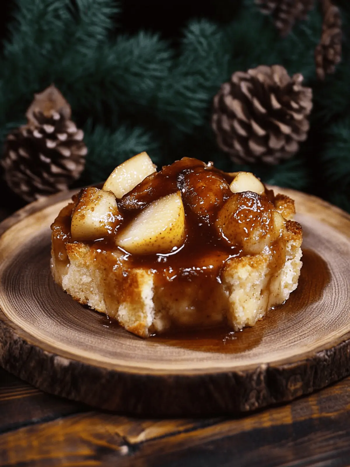 Cardamom Pear Bread Pudding