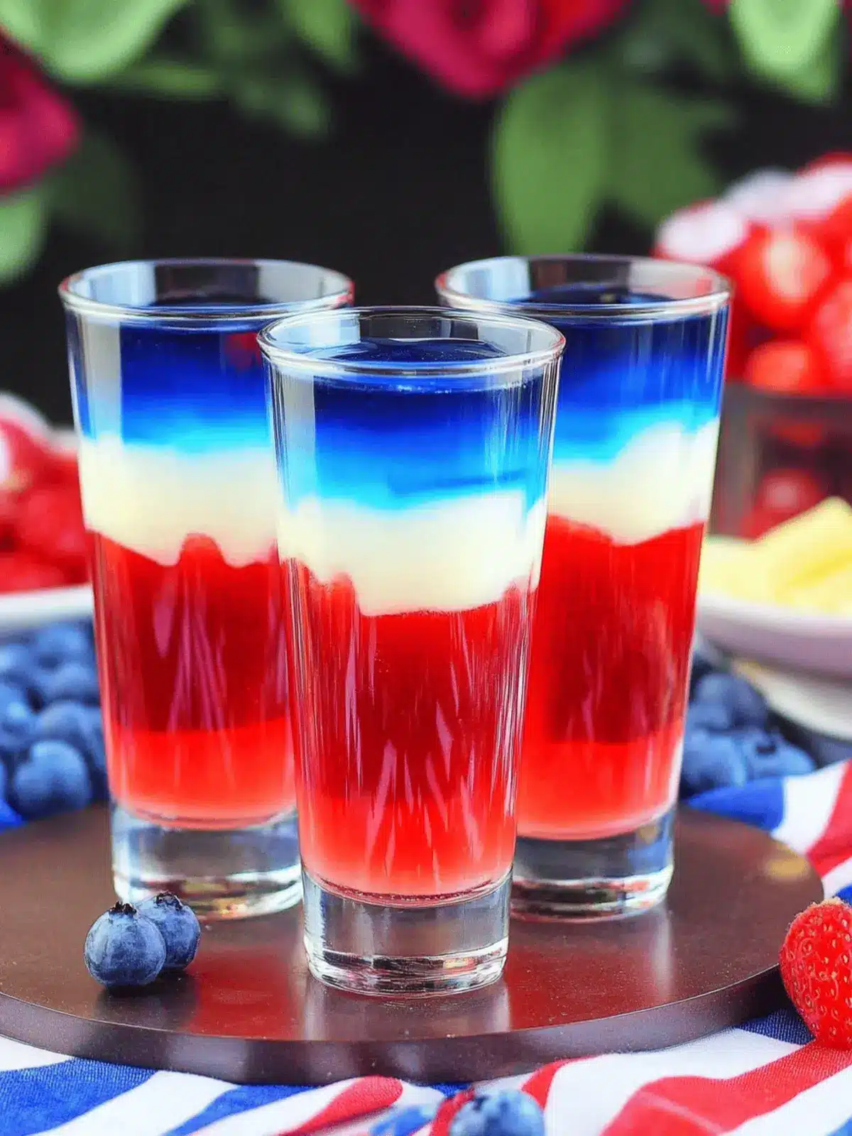 Red White and Blue Shots