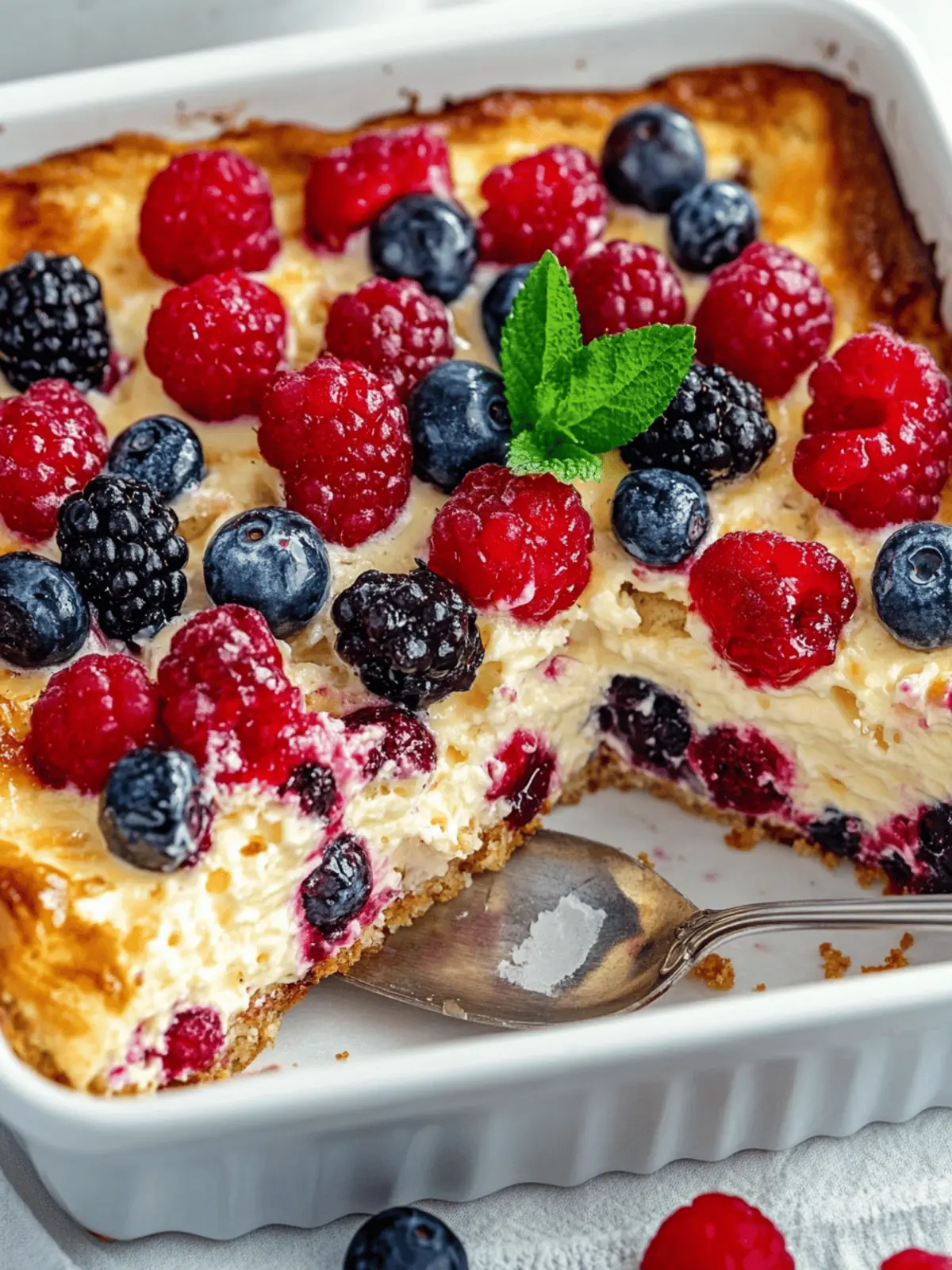 High Protein Triple Berry Bake