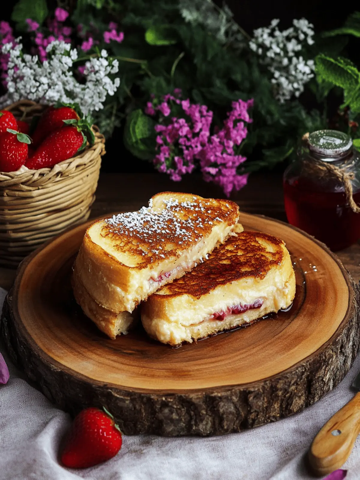 Rhubarb Custard French Toast