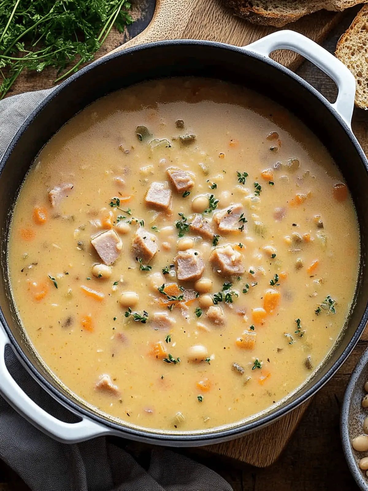 Cheesy Ham and Bean Soup