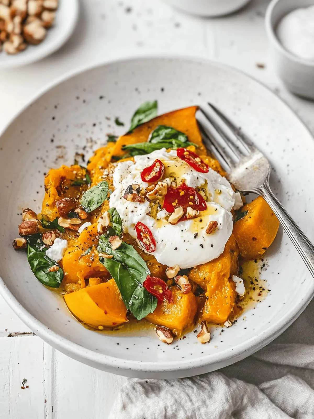 Roast Pumpkin with Burrata
