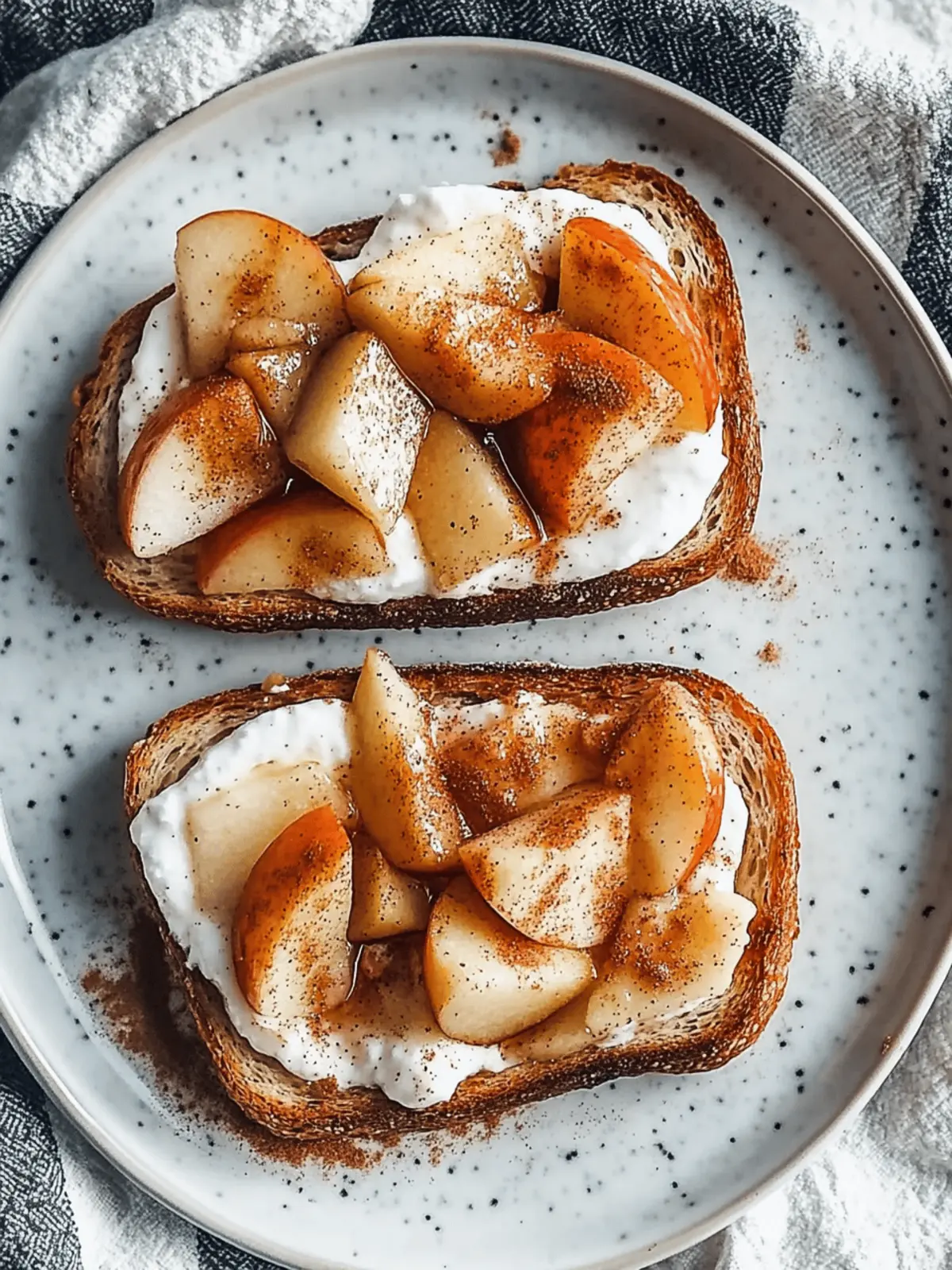 Sautéed Cinnamon Apples and Yogurt Toast