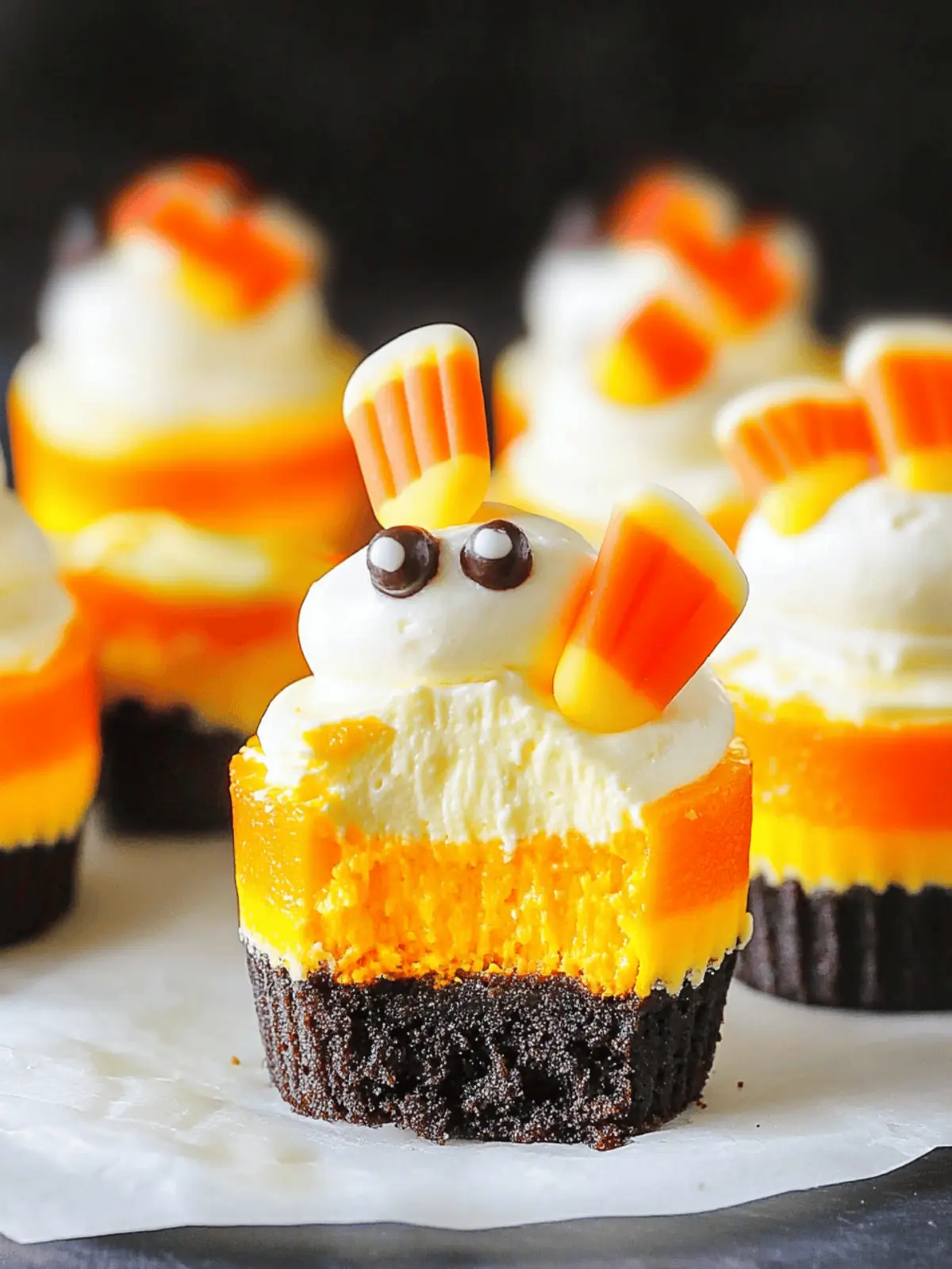Mini Candy Corn Cheesecakes