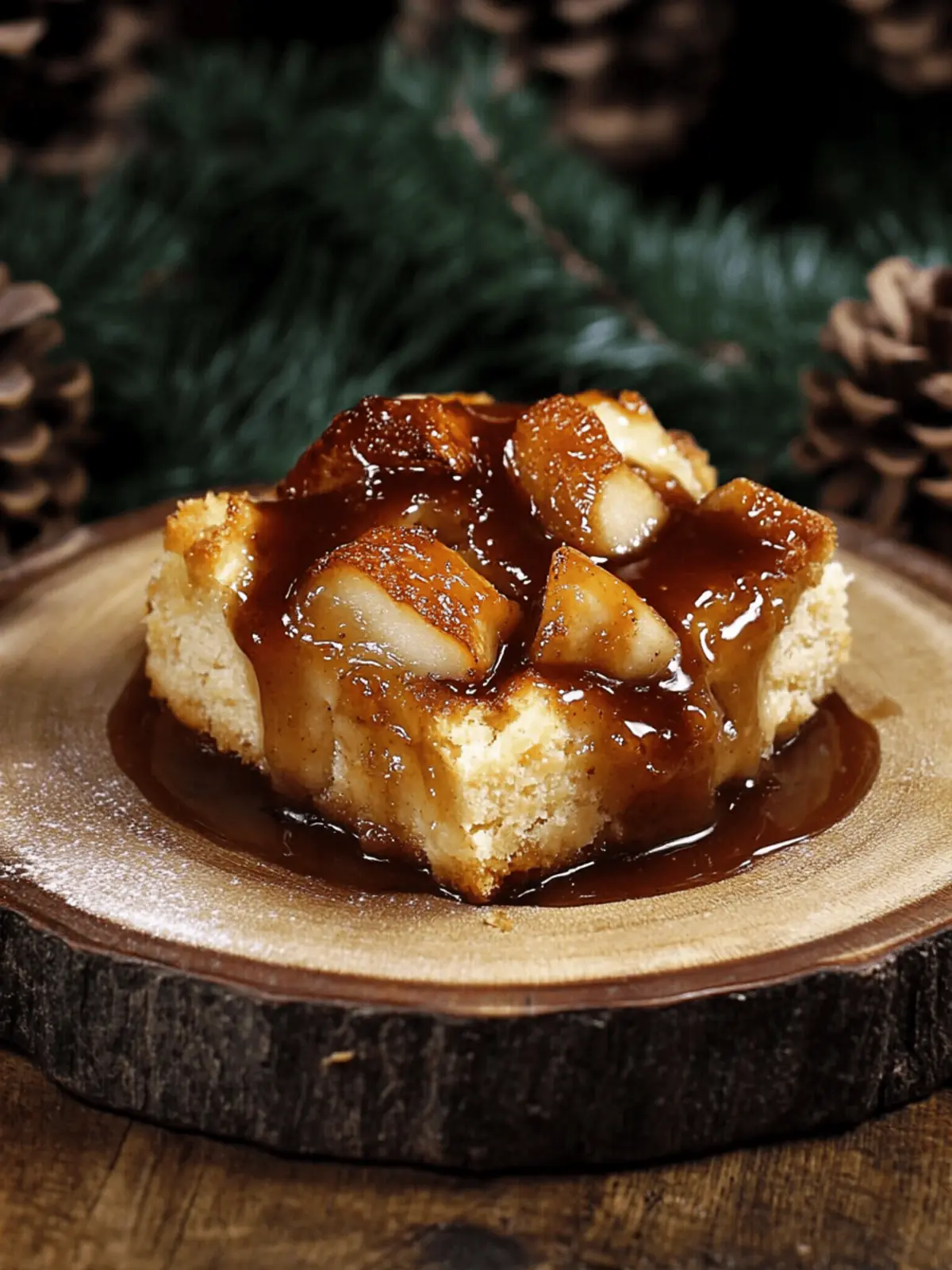 Cardamom Pear Bread Pudding