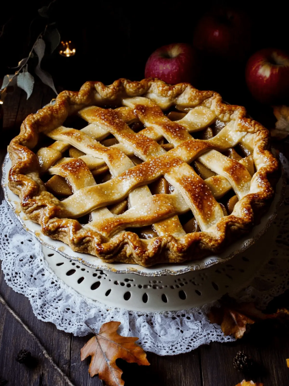 Toffee Apple Pie with Vanilla Custard