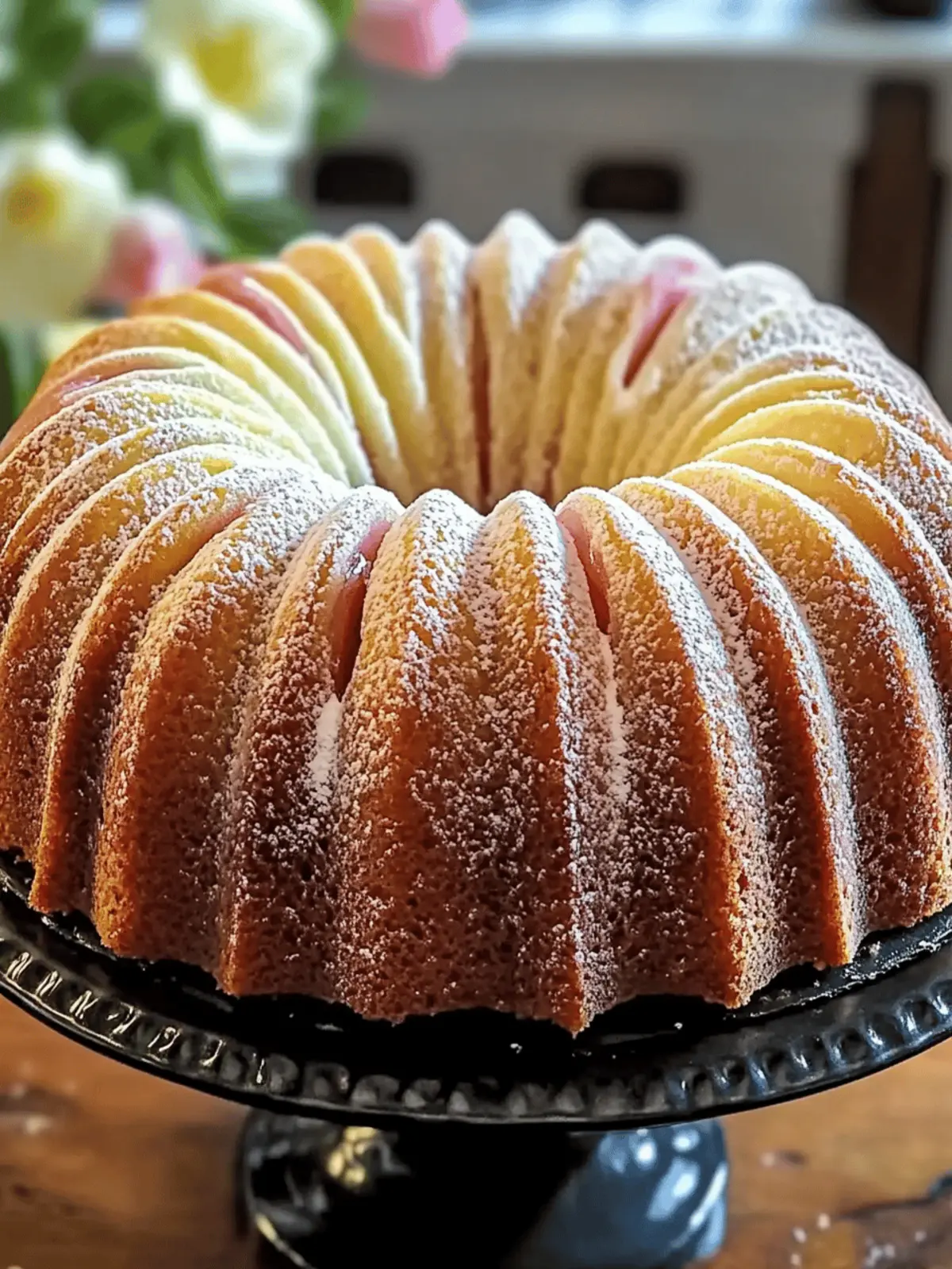 Vanilla Rhubarb Bundt Cake