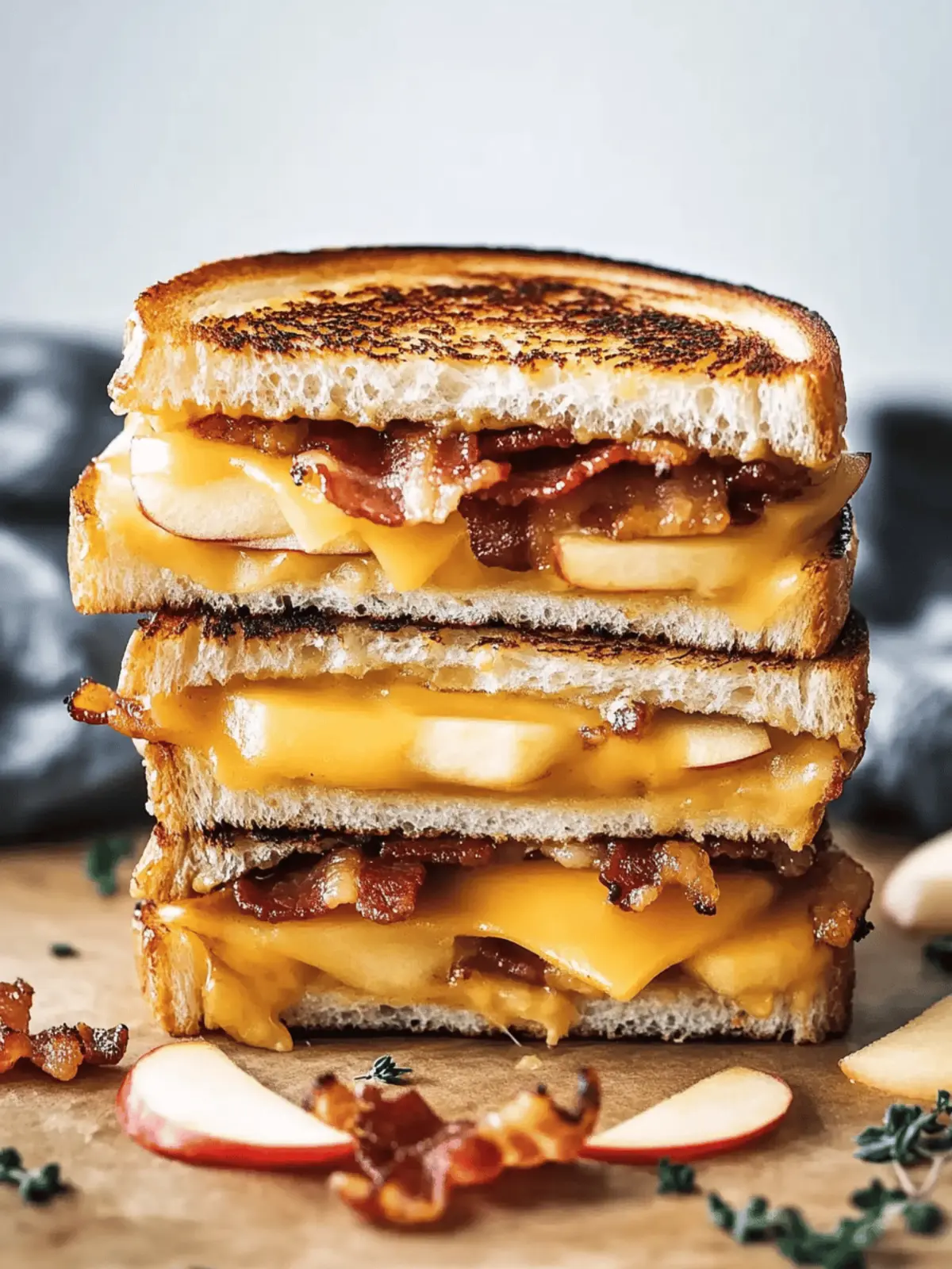 Apple Bacon and Cheddar Grilled Cheese