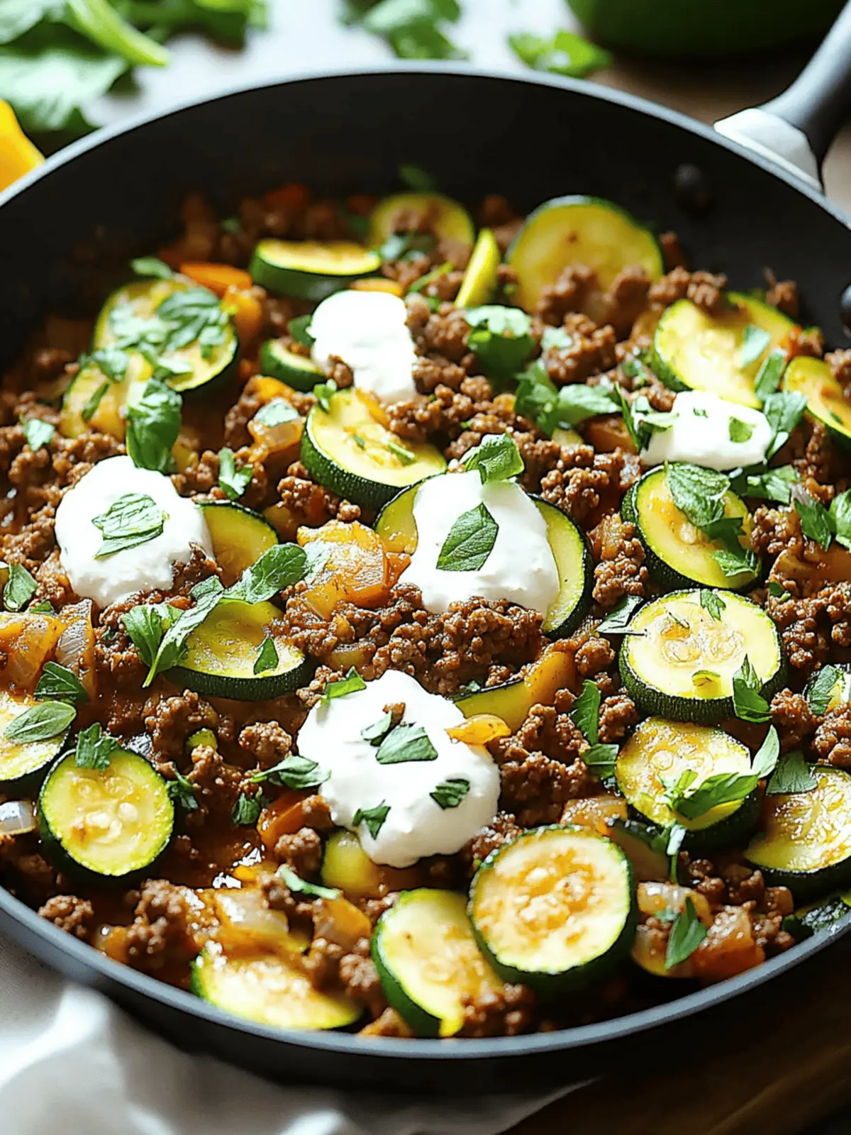Quick Zucchini and Ground Beef Skillet