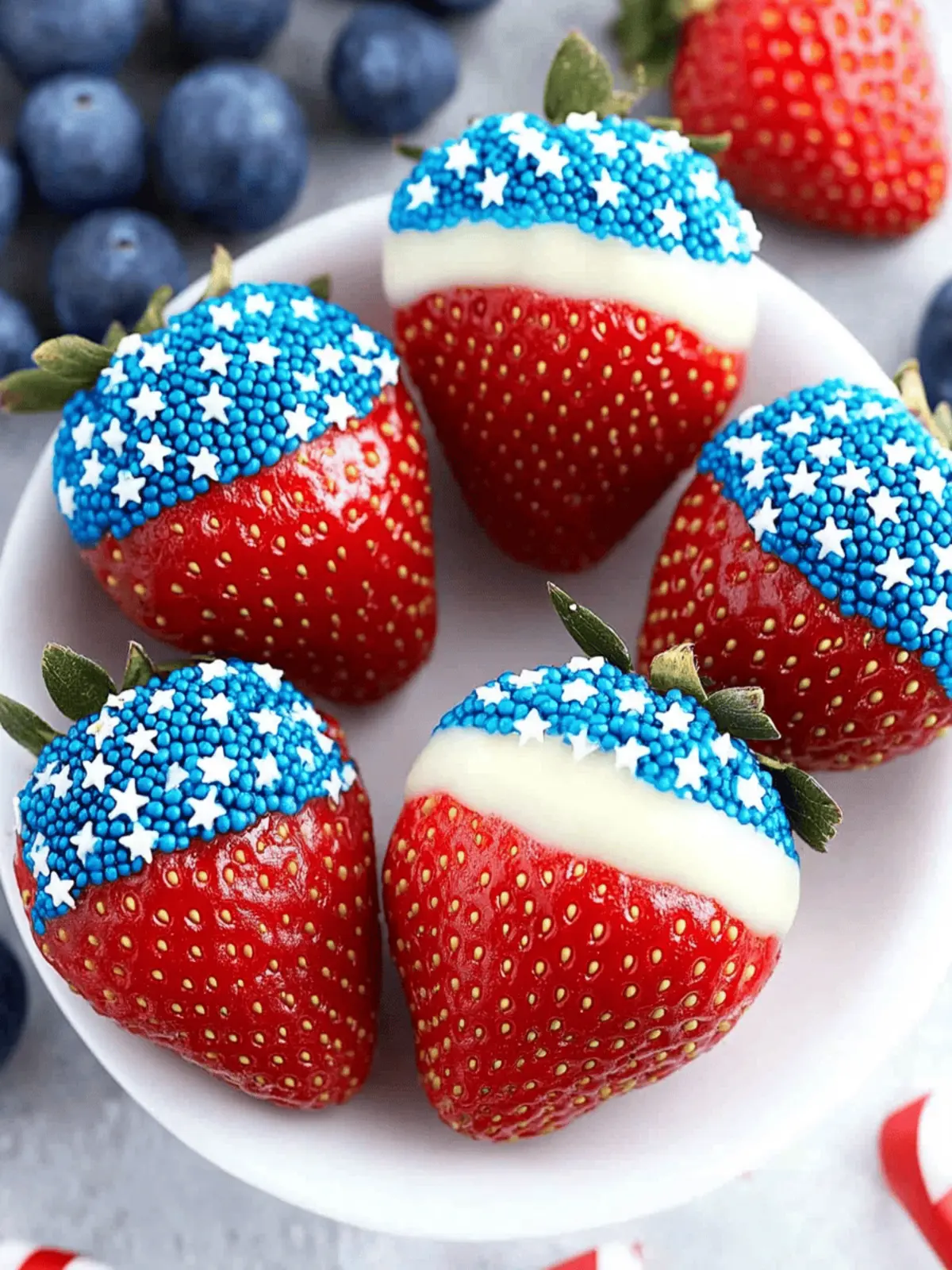 Red, White, and Blue Chocolate-Covered Strawberries