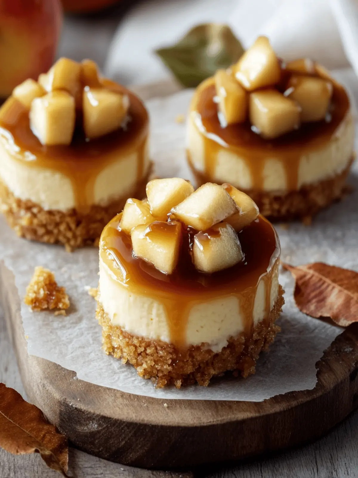 Mini Caramel Apple Cheesecakes