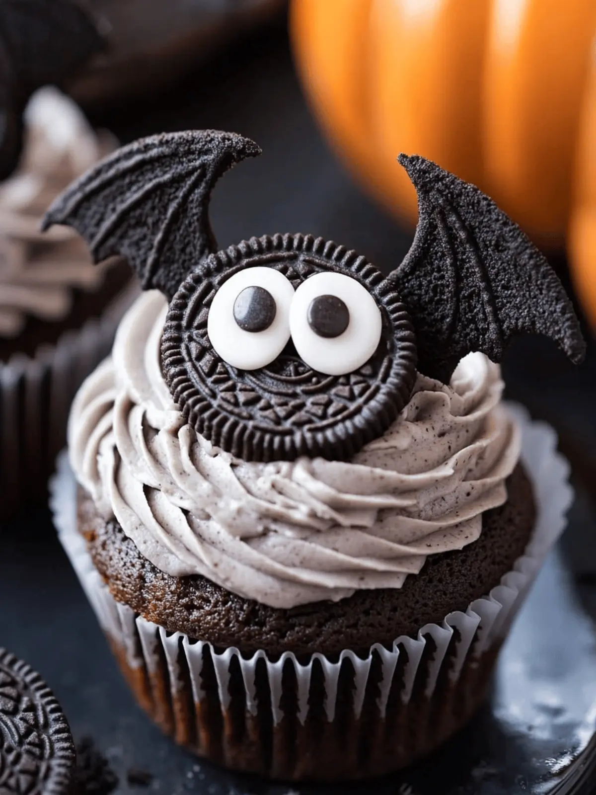 Halloween Bats Oreo Cupcakes